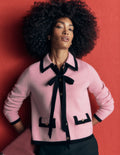 Elizabeth Bow Knitted Jacket-Spring Blossom Pink