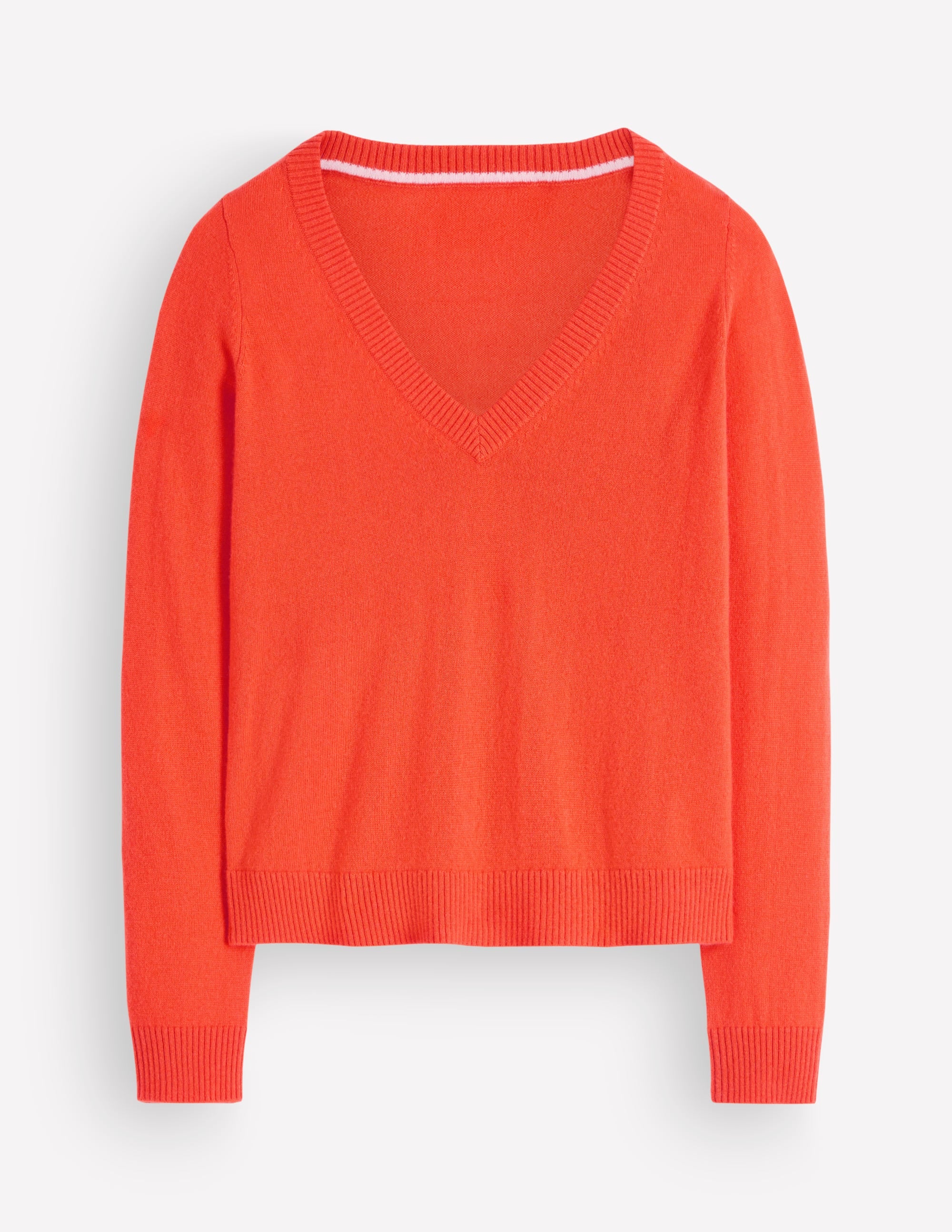 Elsie Cashmere V Neck Sweater-Tigerlily - Image 5
