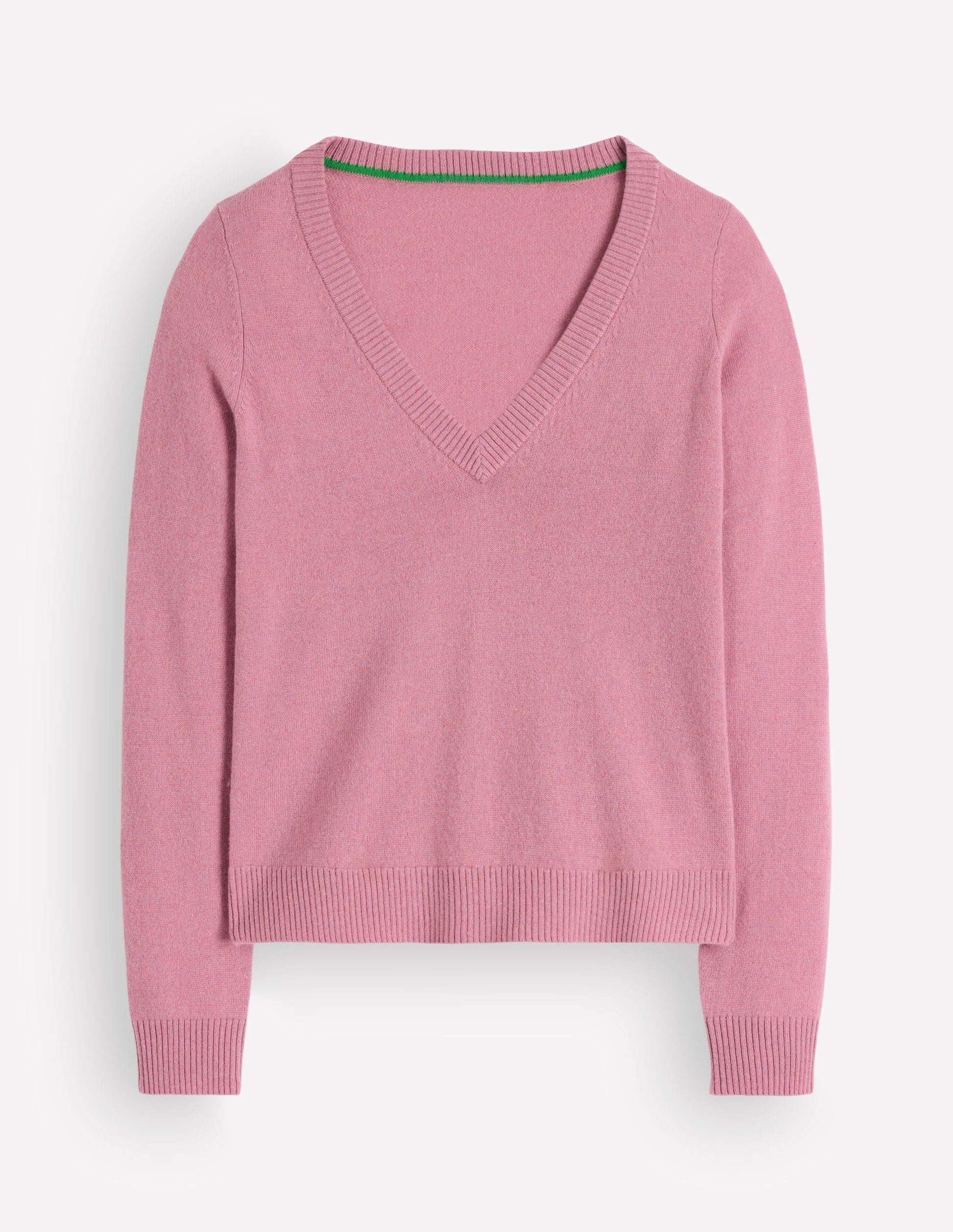 Elsie Cashmere V Neck Sweater-Pink Heather-6
