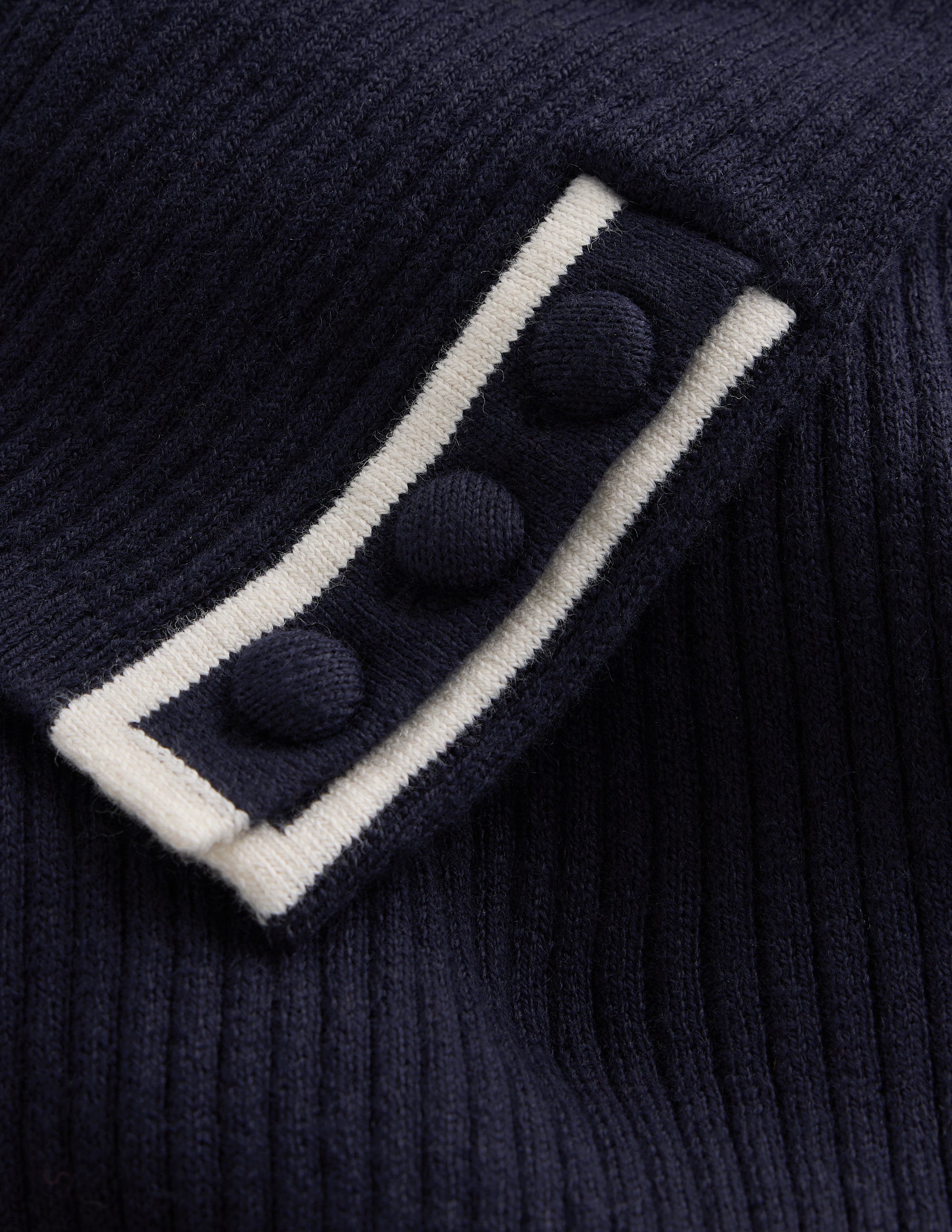 Paula Ribbed Boatneck Jumper-Navy - Image 6