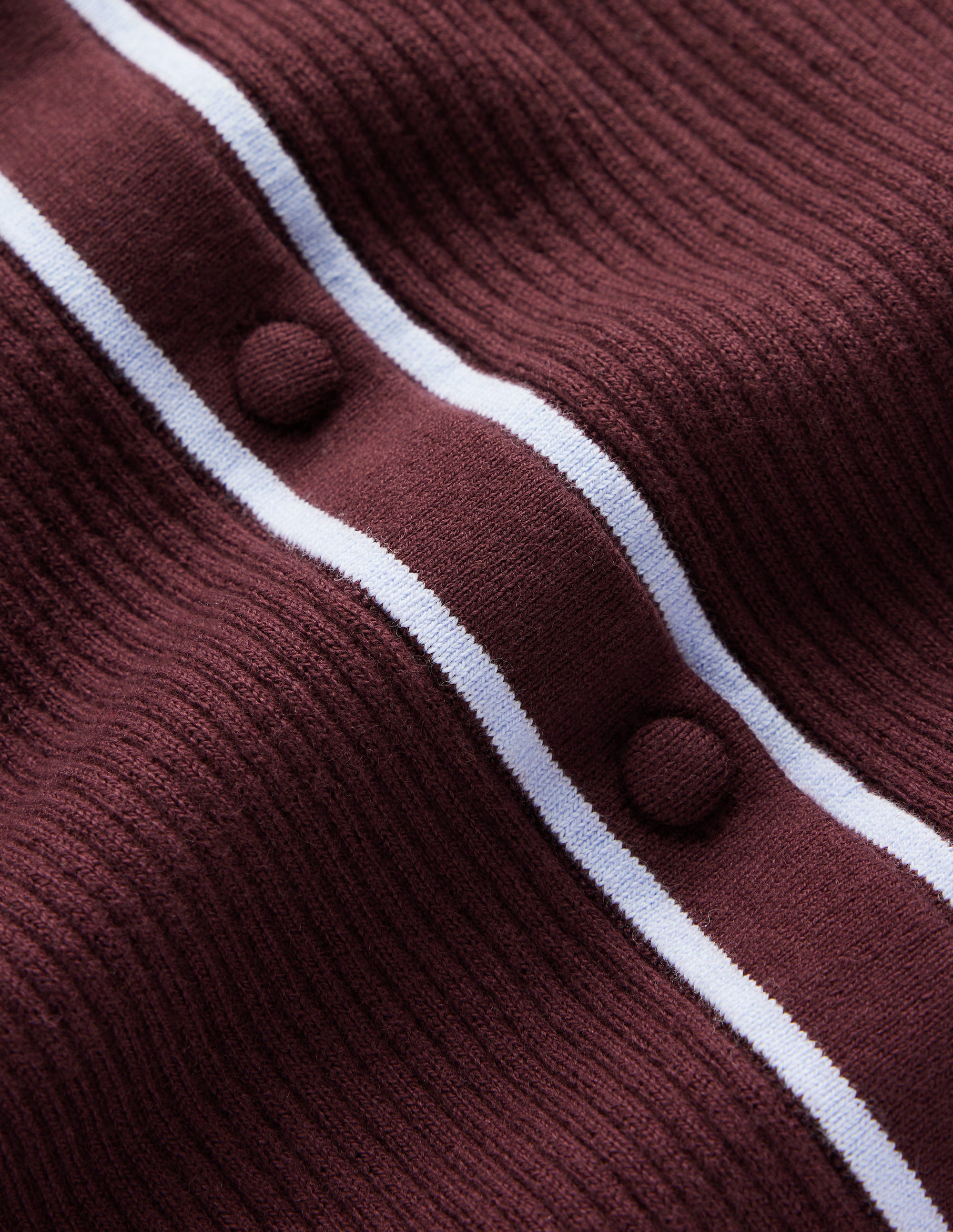 Paula Ribbed Crew Cardigan - Bitter Chocolate | Boden USA