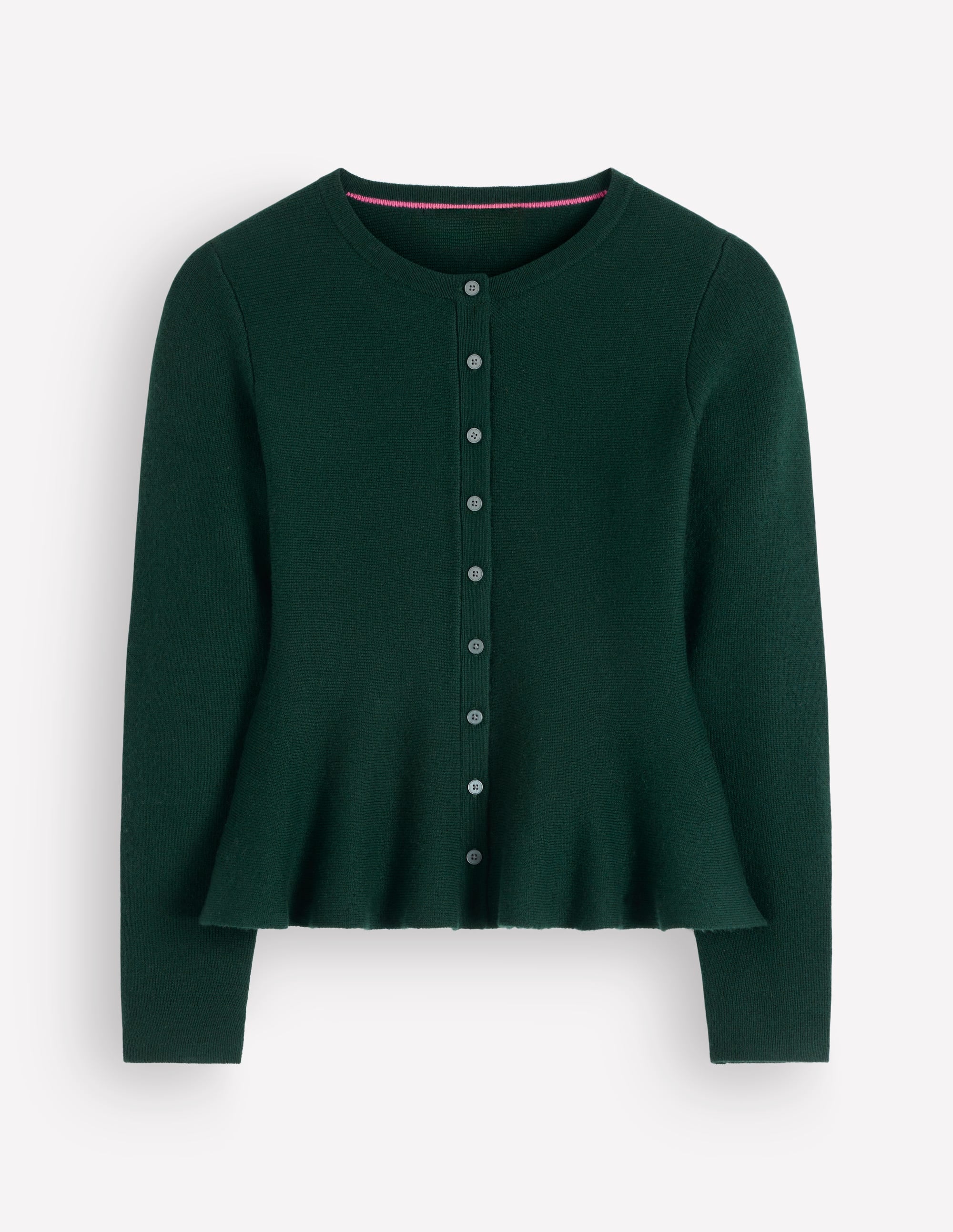 Fitted Wool Peplum Cardigan - Sea moss | Boden USA