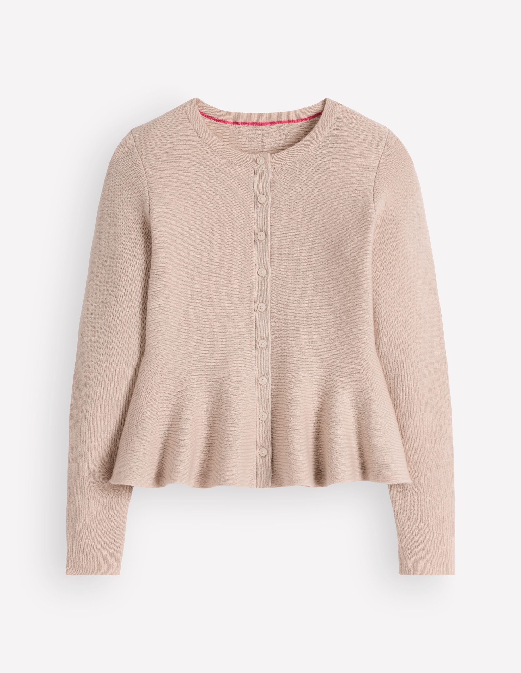 Fitted Wool Peplum Cardigan-Ivory - Image 5