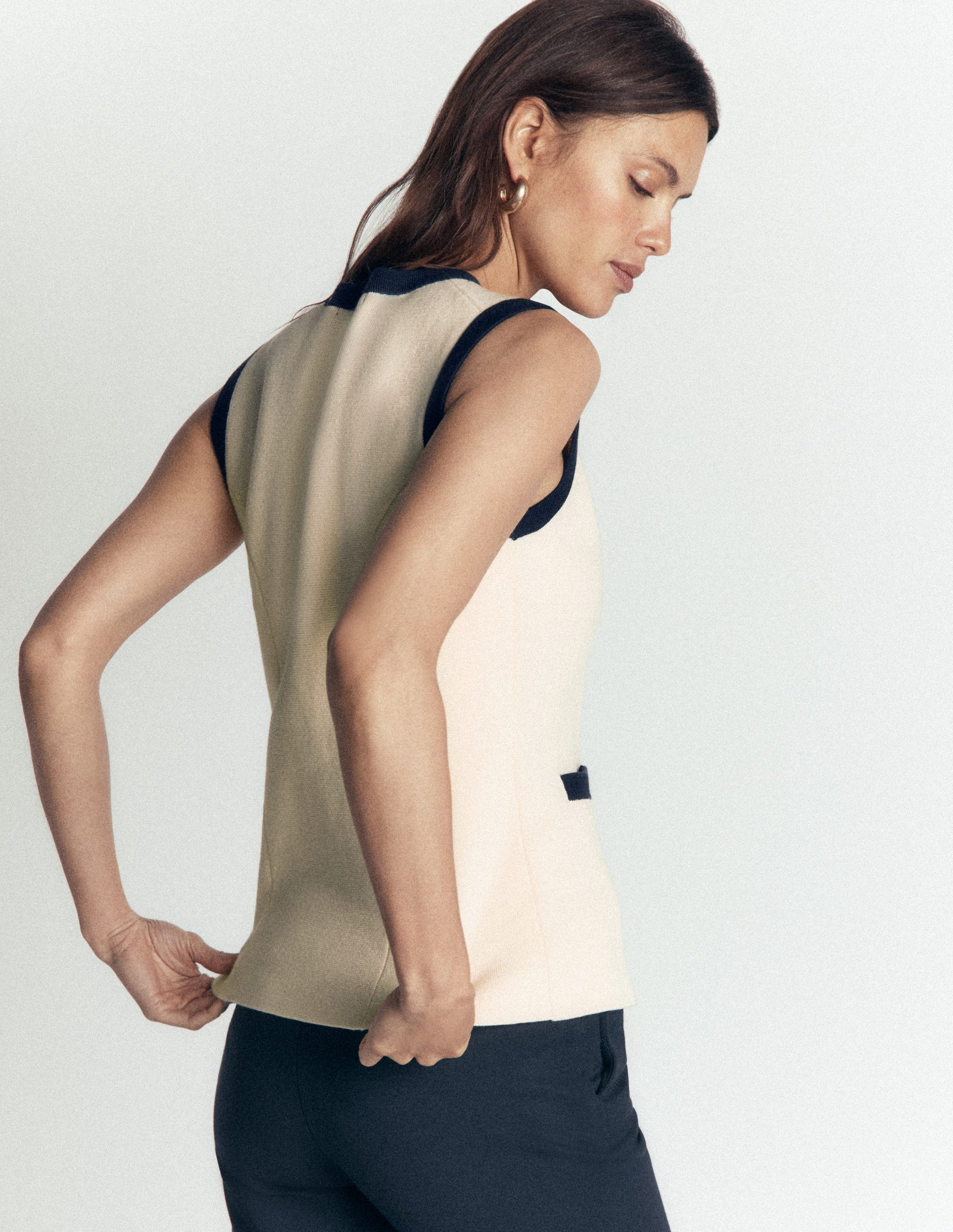 Crew Milano Knit Waistcoat-Ivory-5
