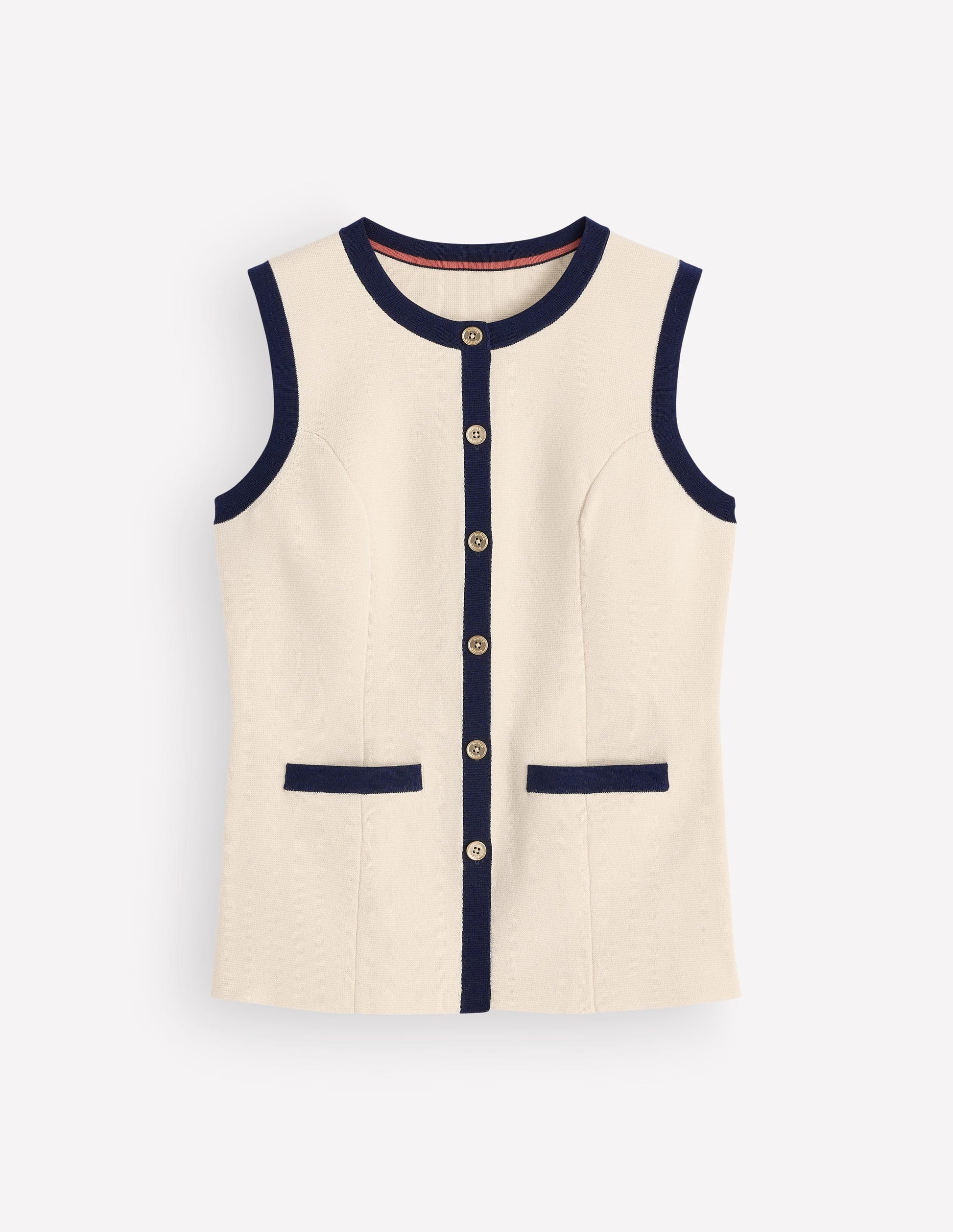 Crew Milano Knit Waistcoat-Ivory-7
