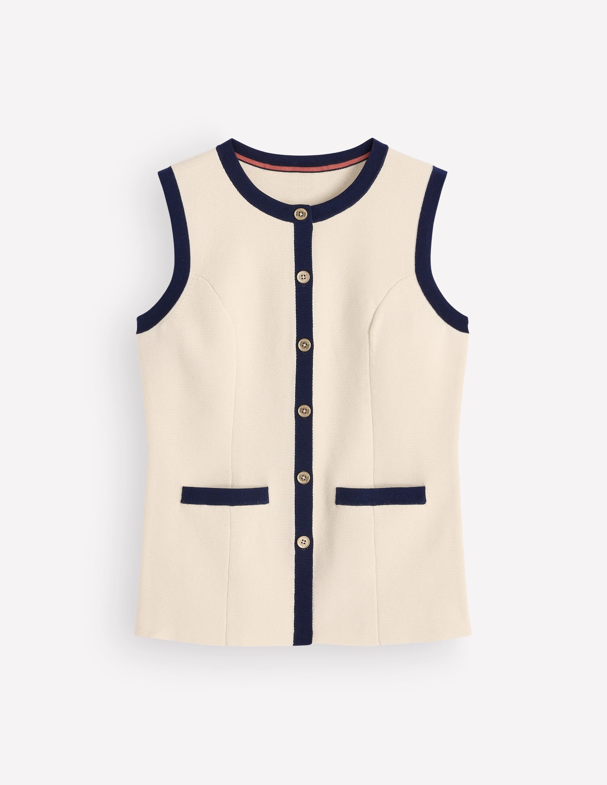 Crew Milano Knit Waistcoat-Ivory - Image 6
