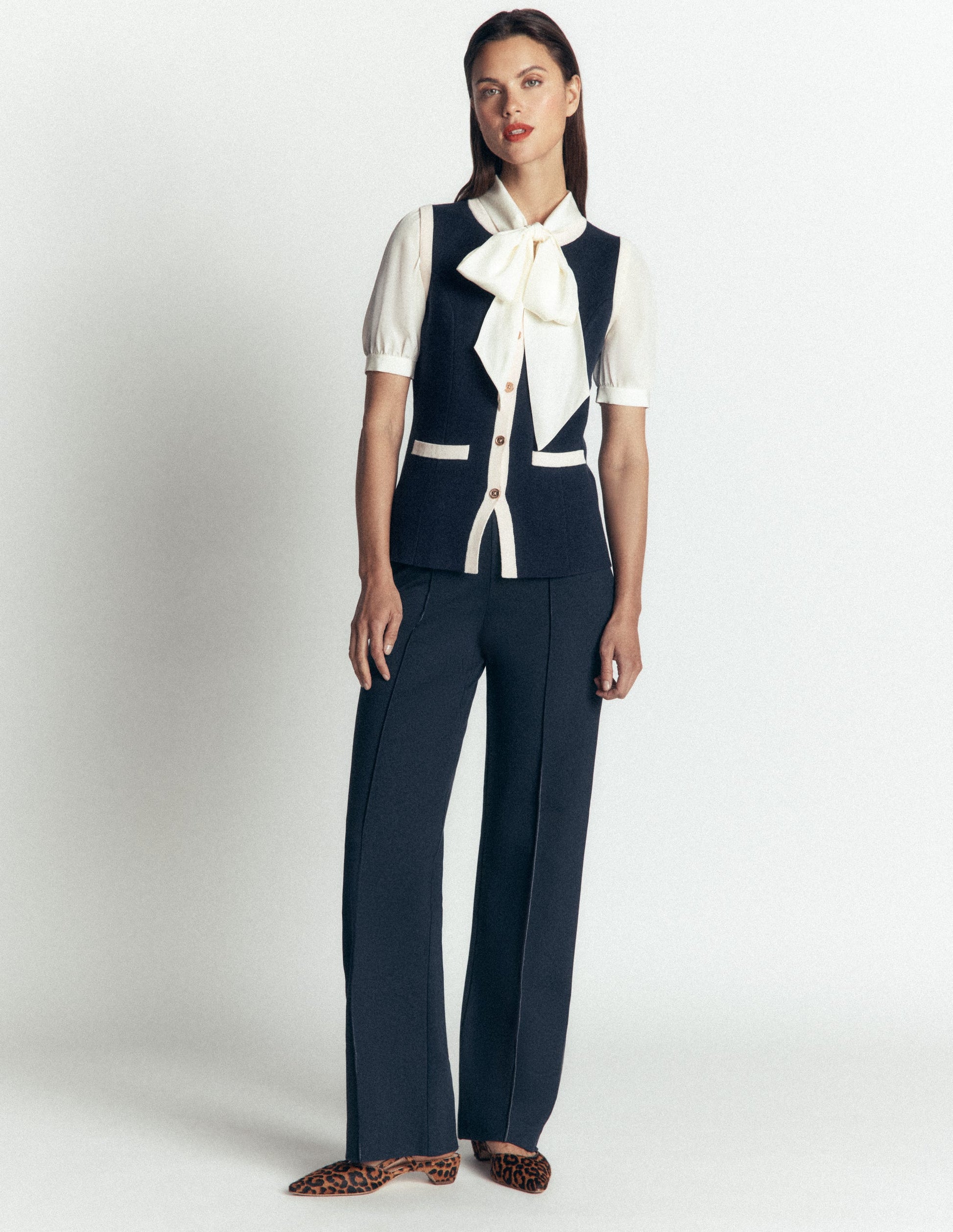 Crew Milano Knit Waistcoat-Navy-4