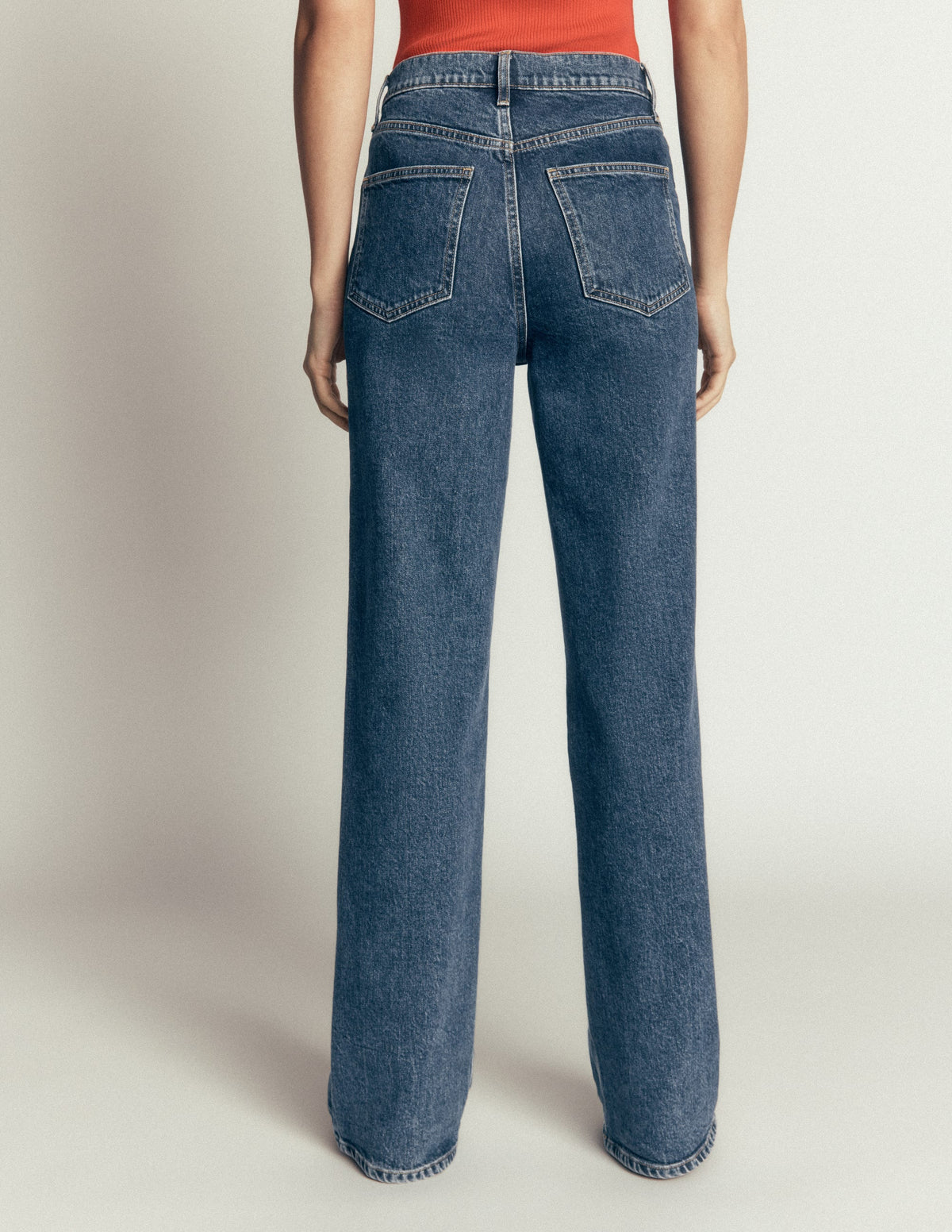 High Rise Column Leg Jeans-Dark Vintage-3