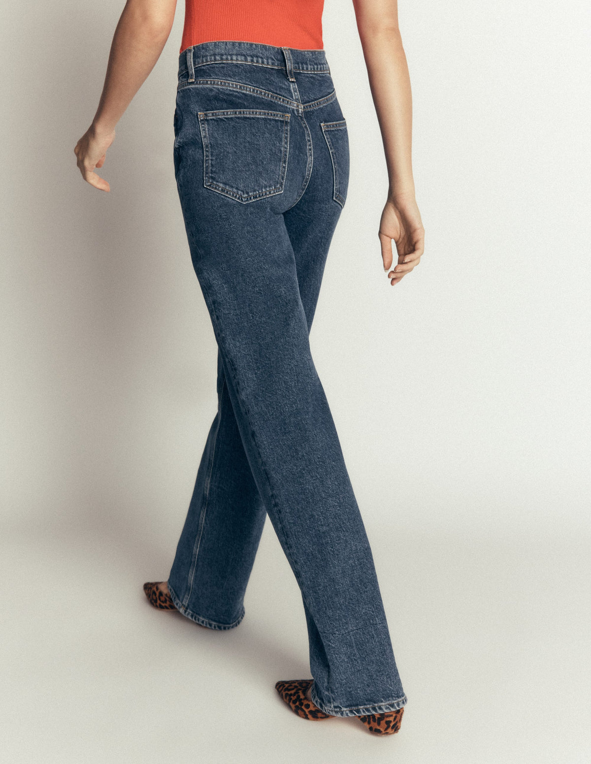 High Rise Column Leg Jeans-Dark Vintage-6