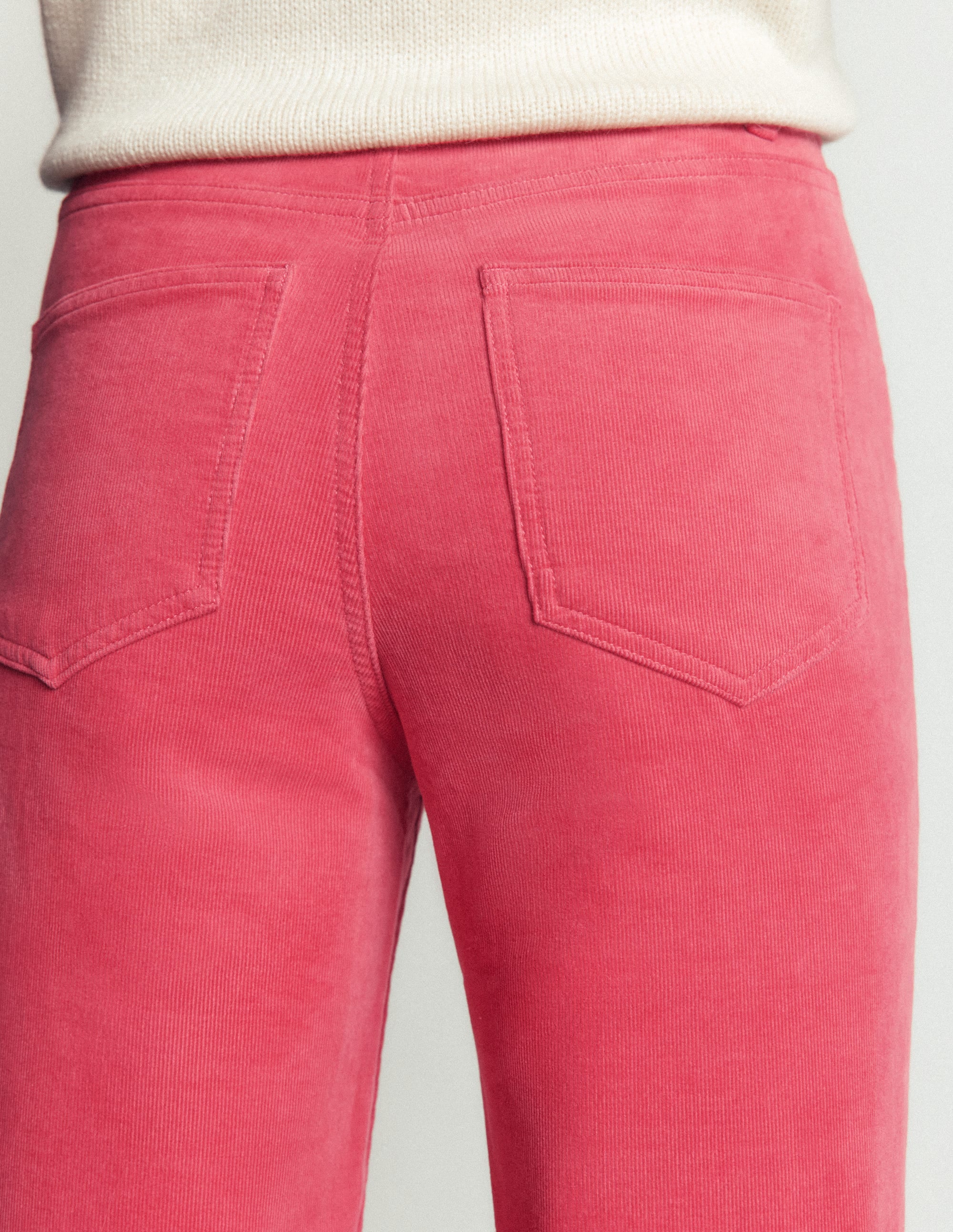 High Rise Cord Slim Jeans-Holly Berry - Image 2