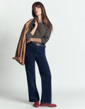 5-Pocket Cord Column Jeans-Navy