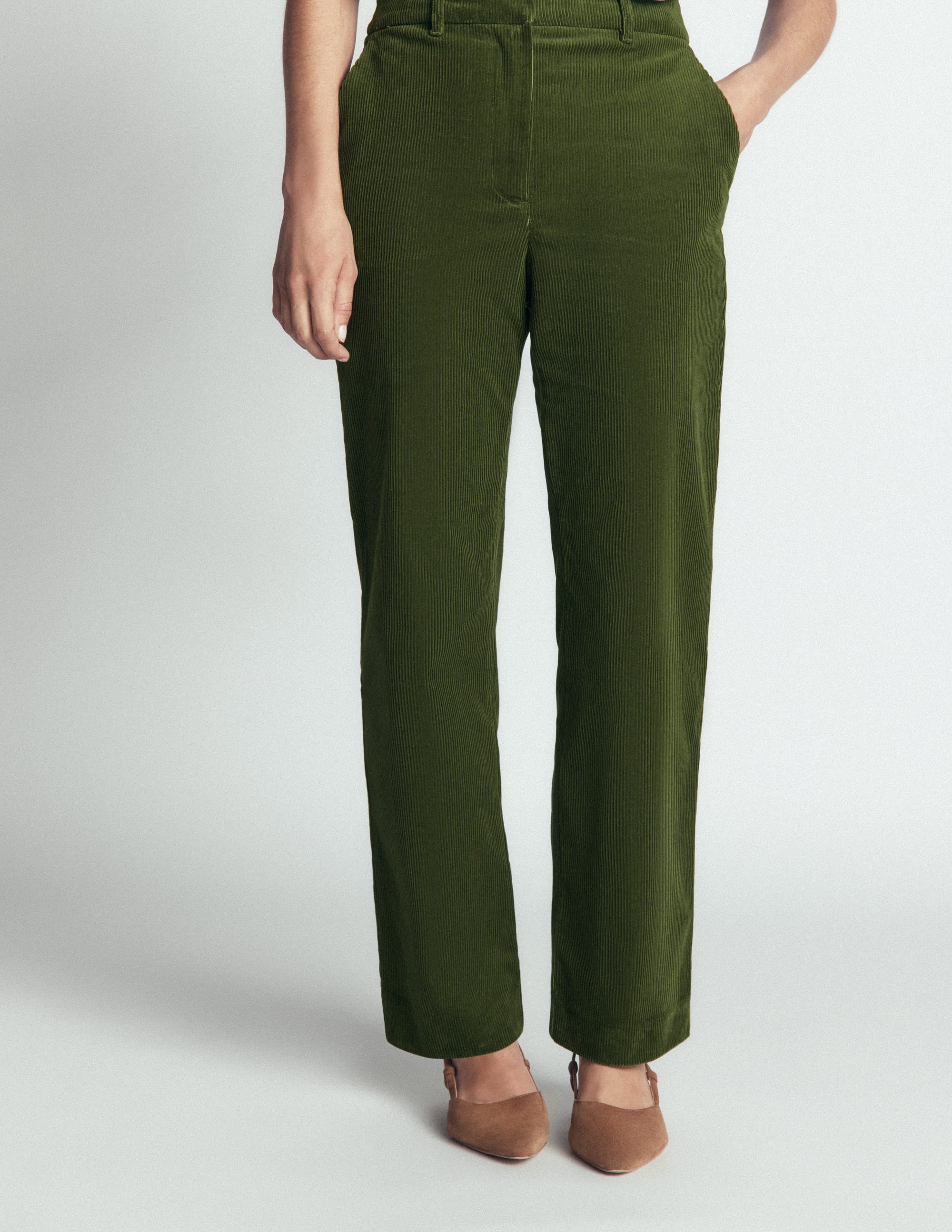 Canonbury Cord Pants-Forest Green - Image 4