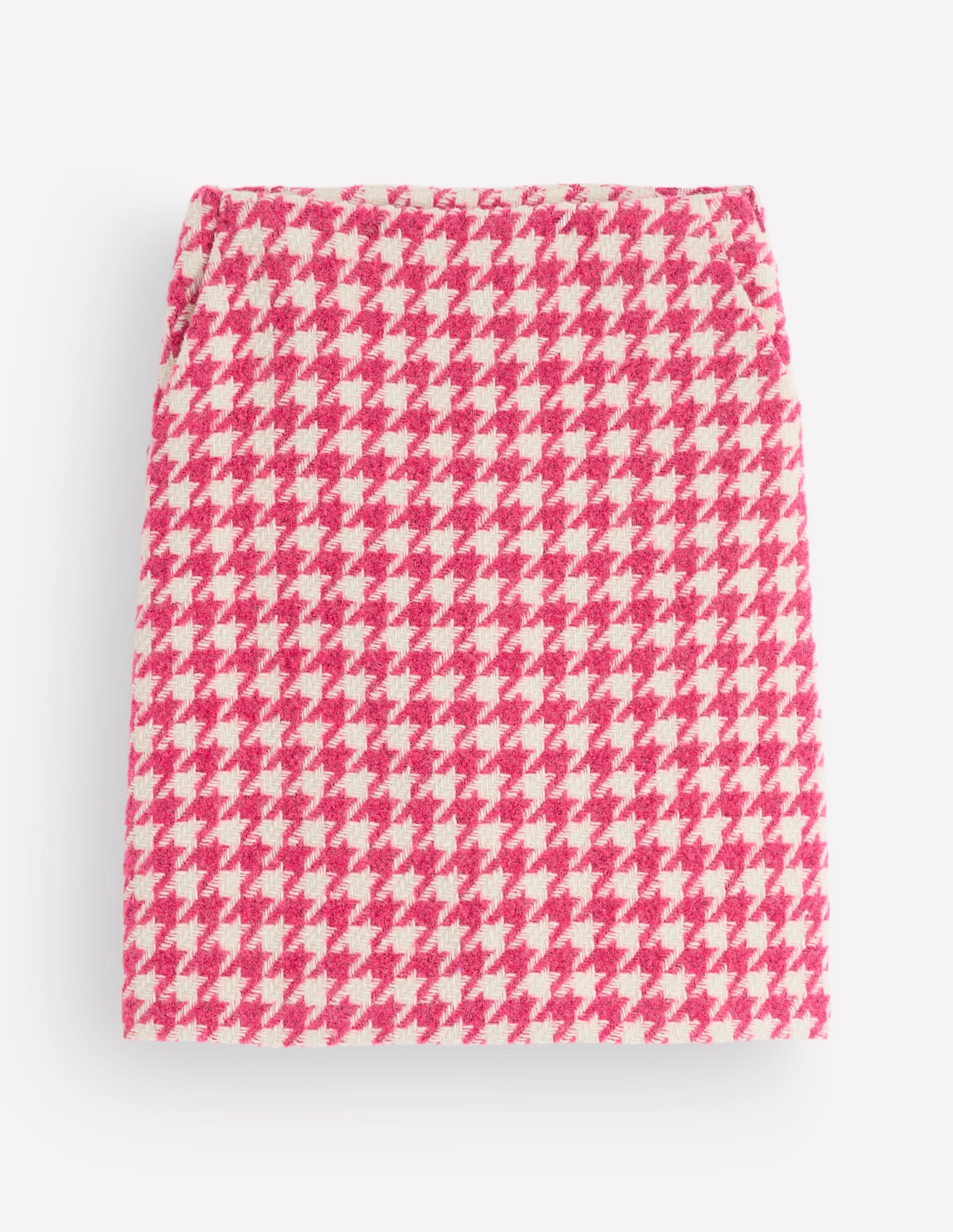 Wool Blend A-Line Skirt-Pink Dogstooth - Image 8