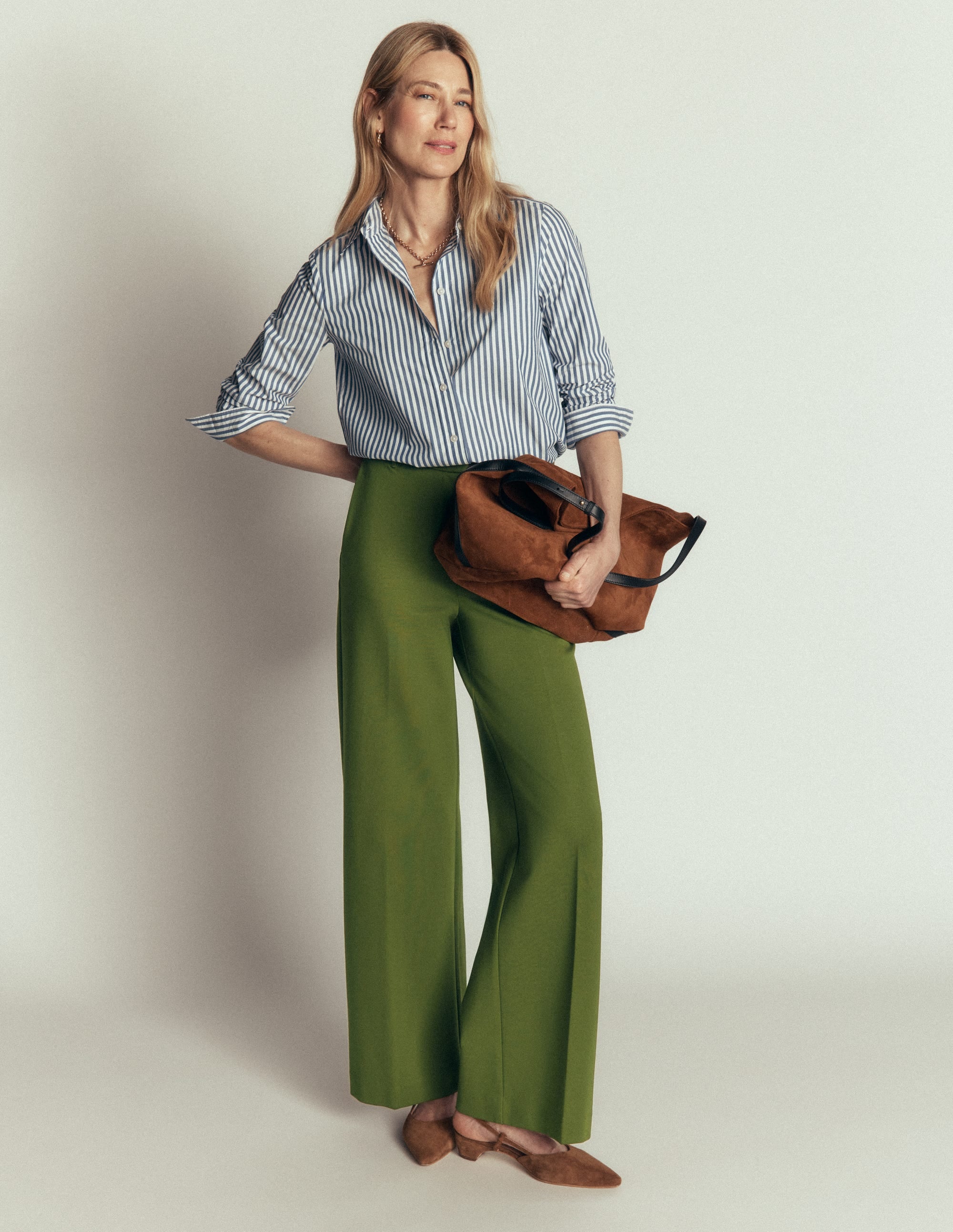 Belgravia Ponte Pants-Forest Green - Image 1