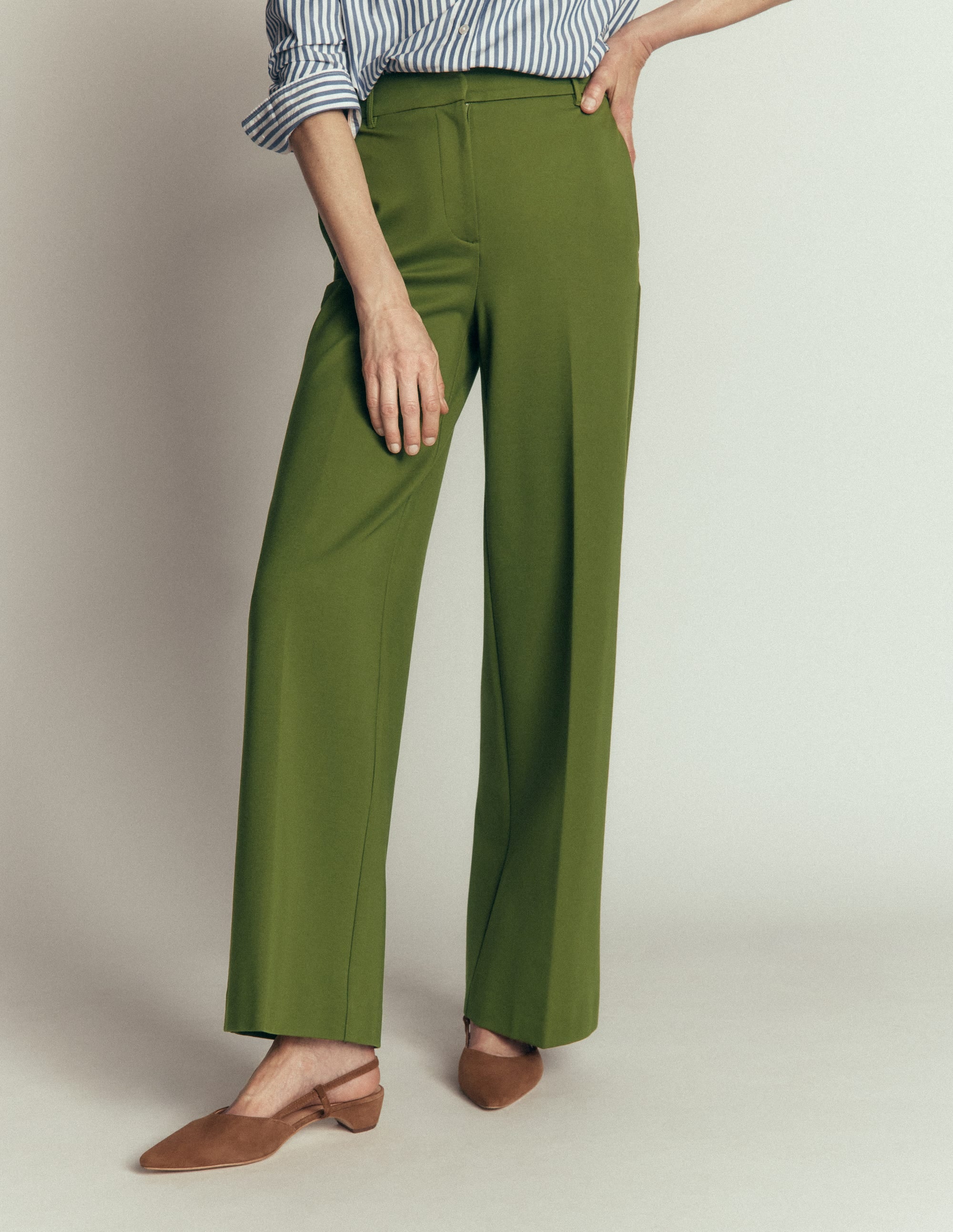 Belgravia Ponte Pants-Forest Green - Image 3