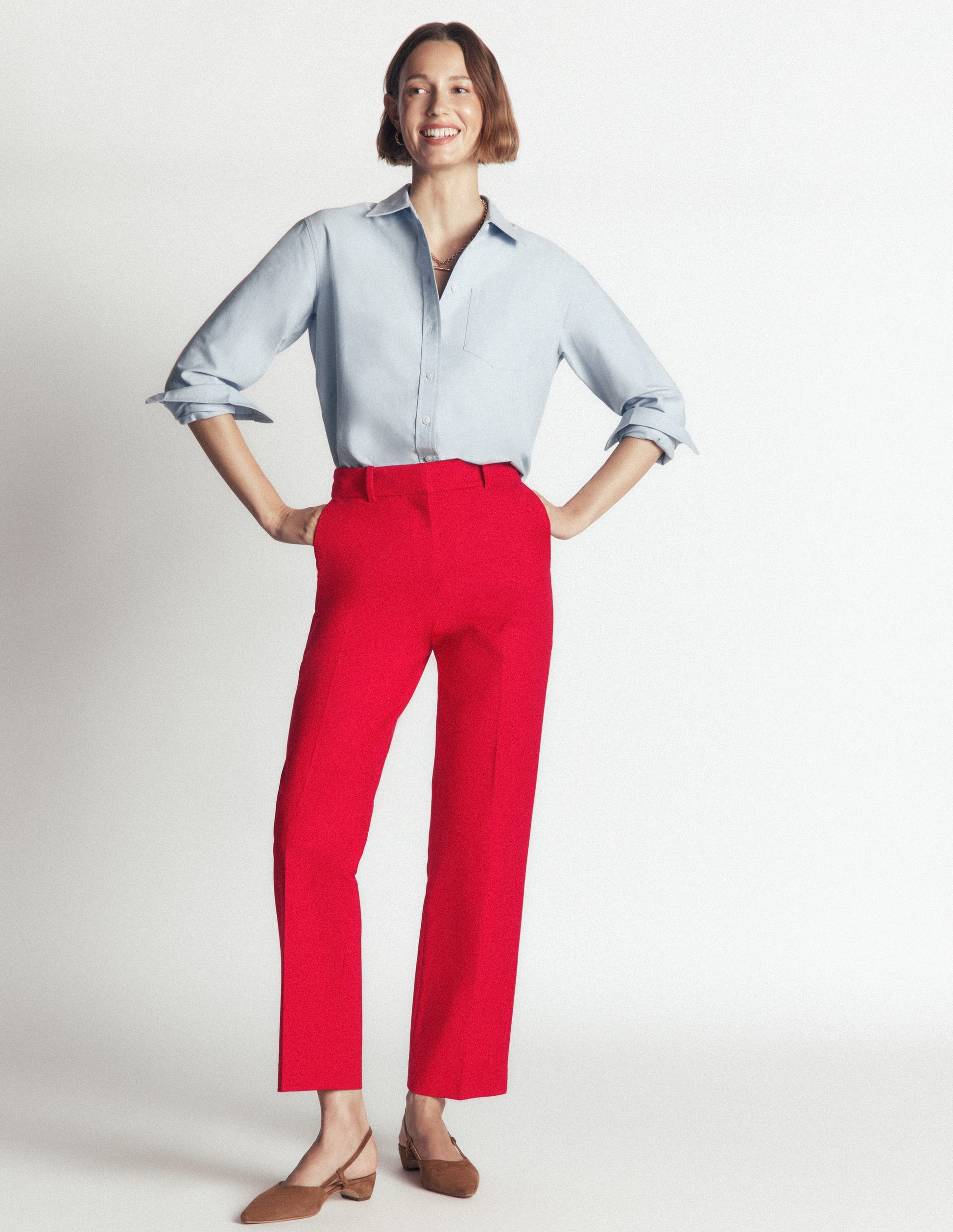Canonbury Cotton 7/8 Pants-Salsa Red-5