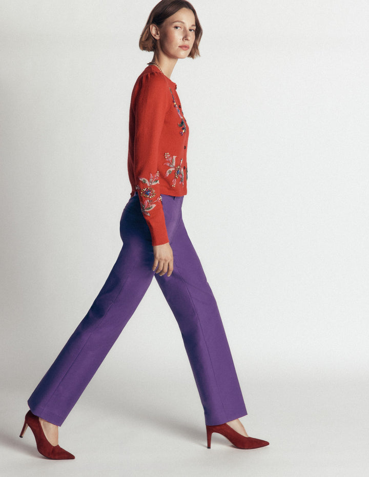 Canonbury Cotton Pants-Deep Grape