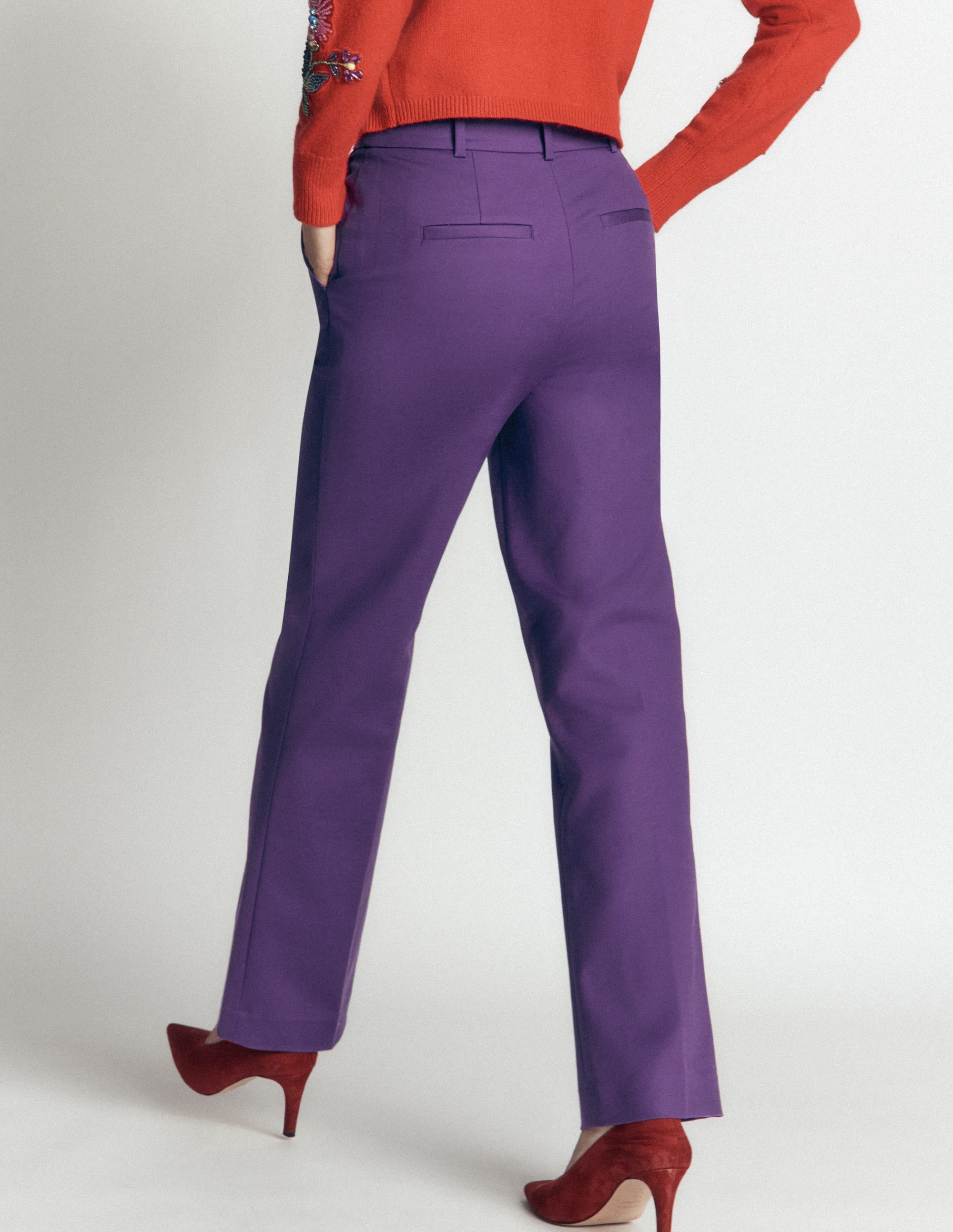 Canonbury Cotton Pants-Deep Grape - Image 4