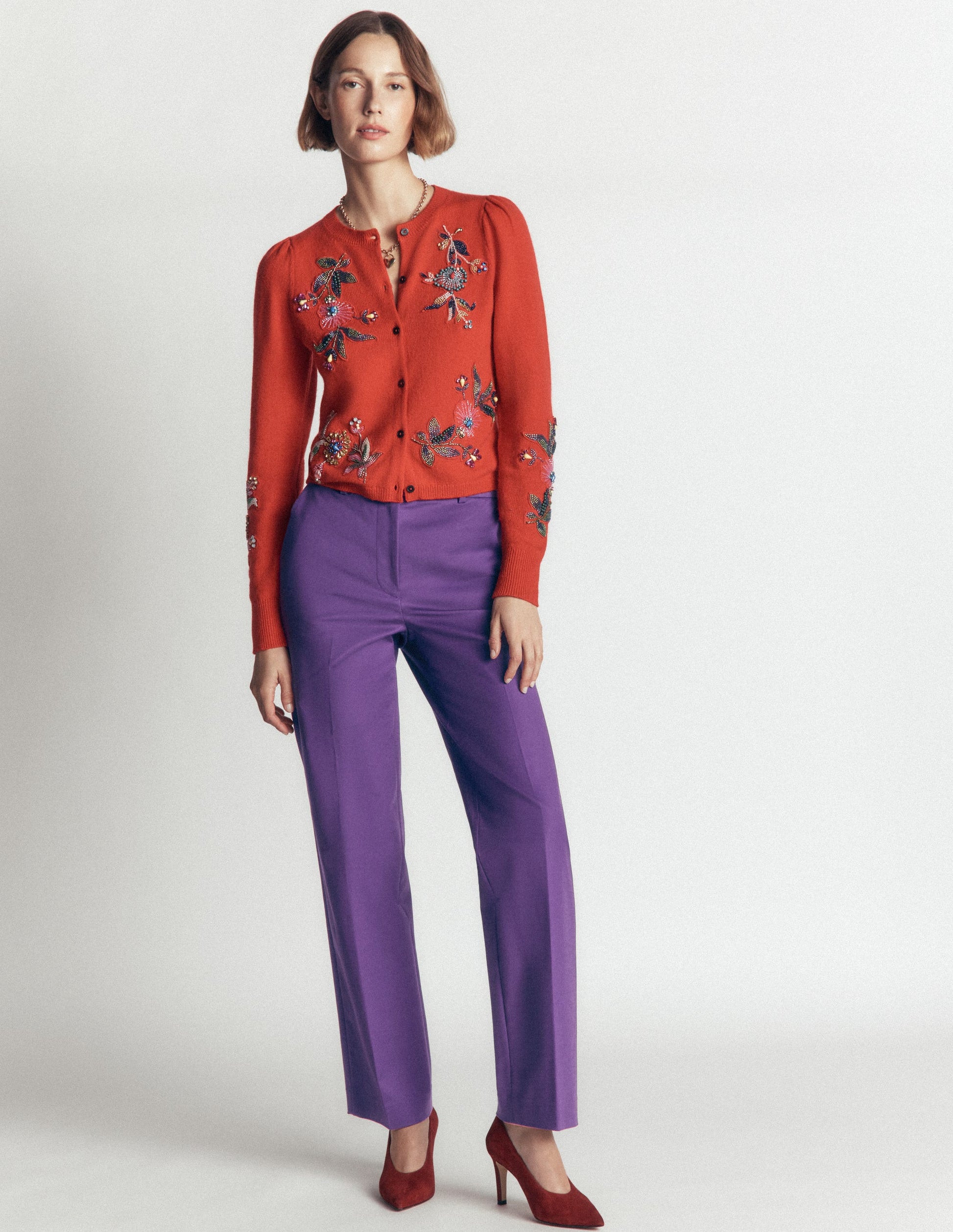 Canonbury Cotton Pants-Deep Grape-5