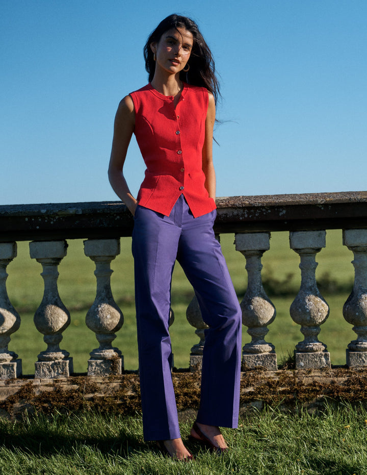 Canonbury Cotton Pants-Deep Grape