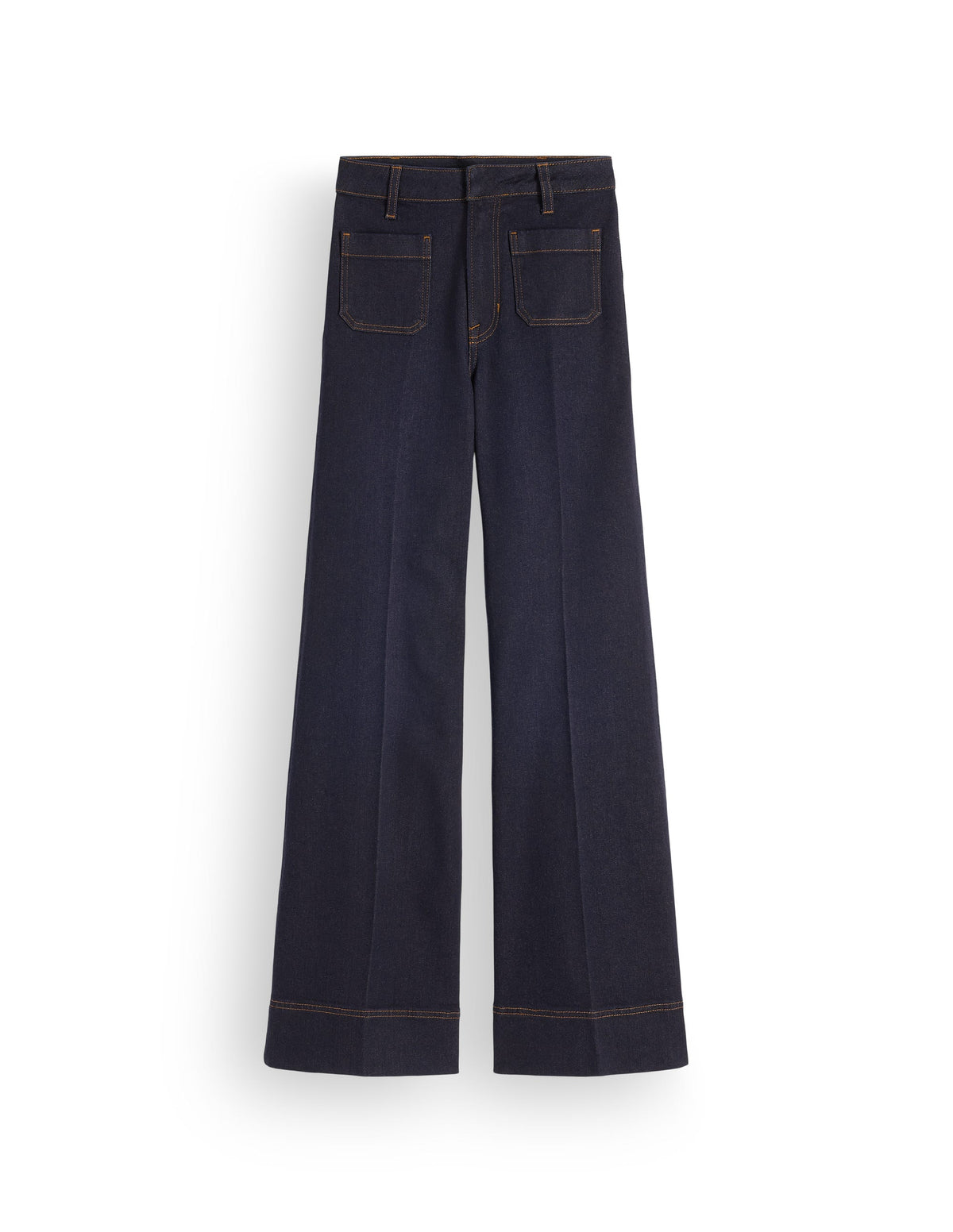 Patch Pocket Flare Jeans-Indigo - Image 6