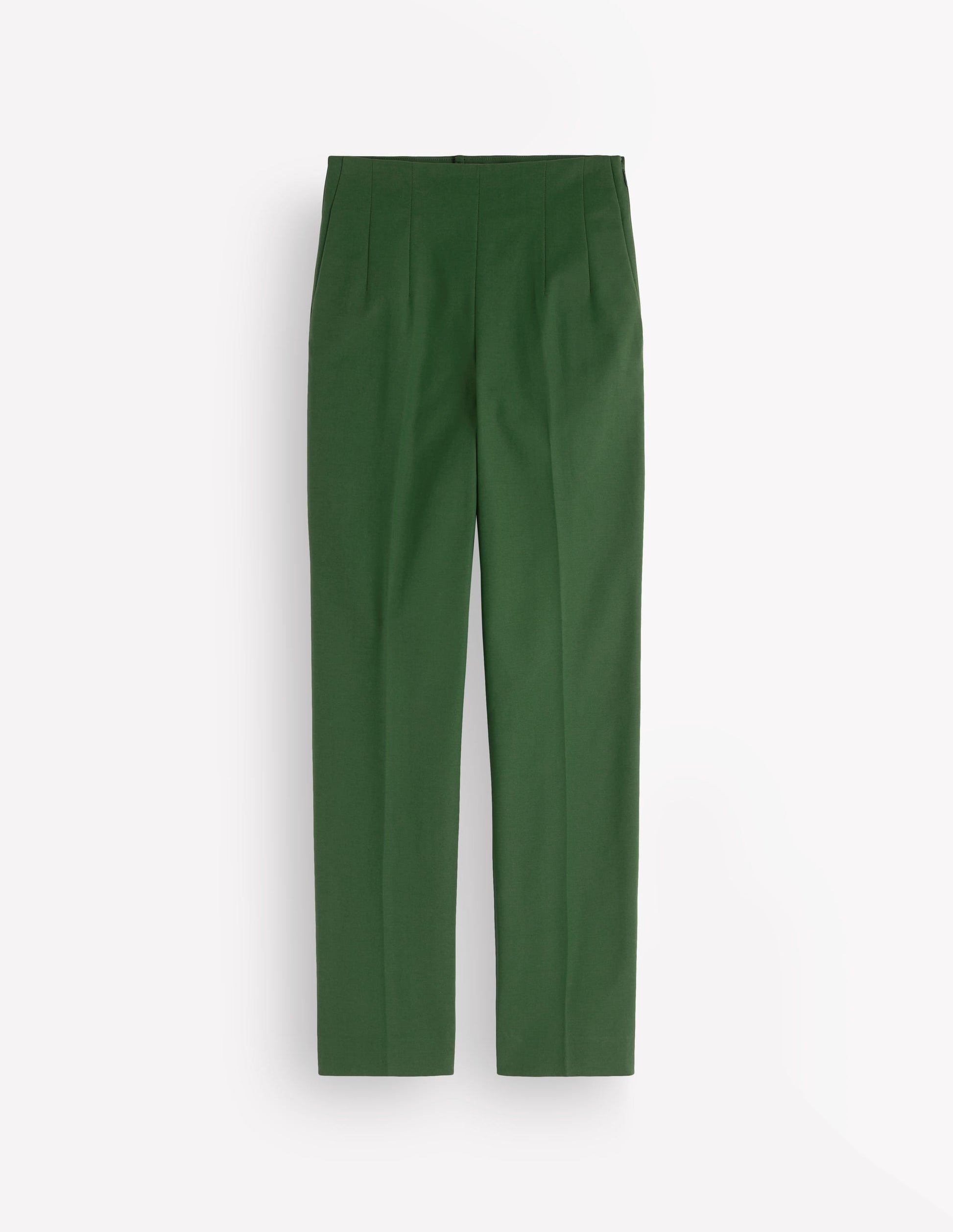 Slim Leg Cotton Pants-Dark Green-6