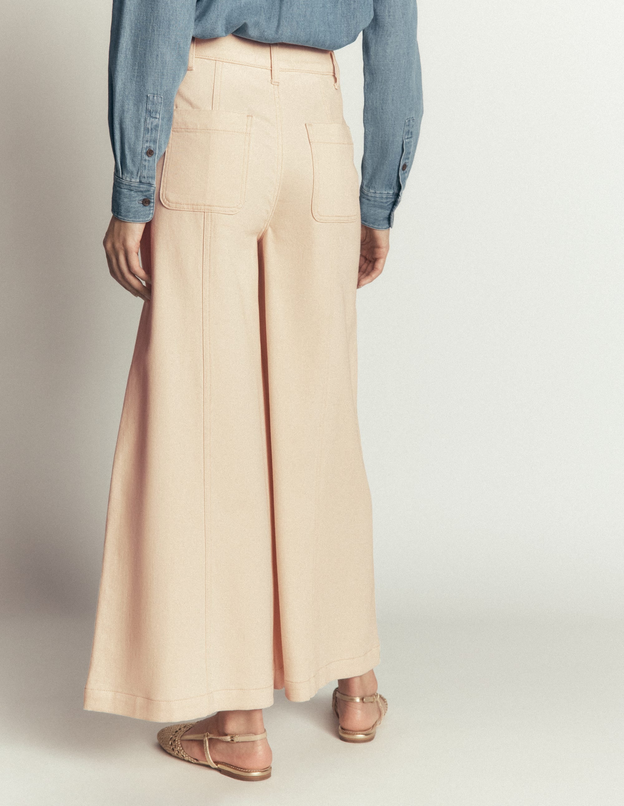 Wide Leg Culotte Jeans - Ecru | Boden USA