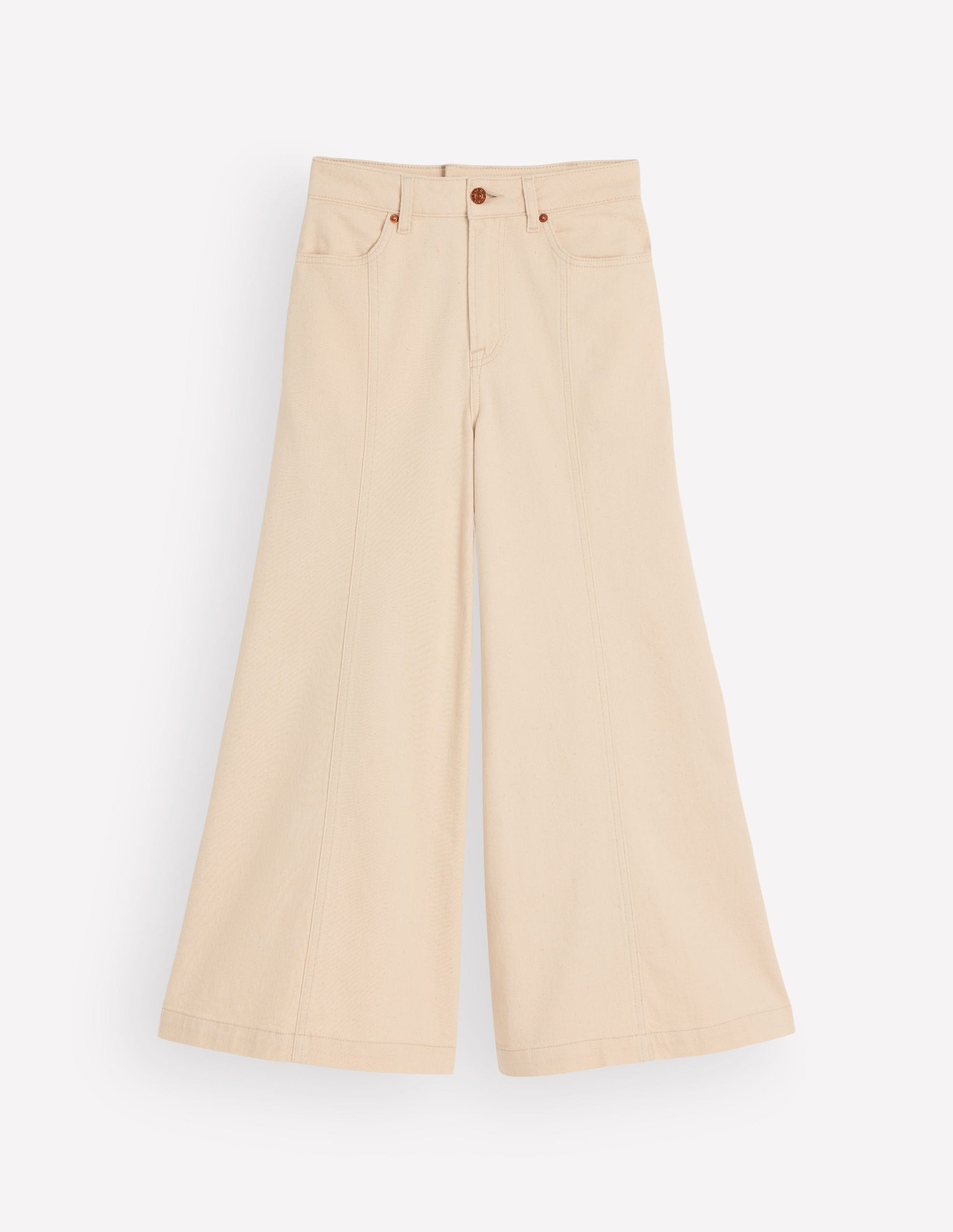 Wide Leg Culotte Jeans-Ecru-6
