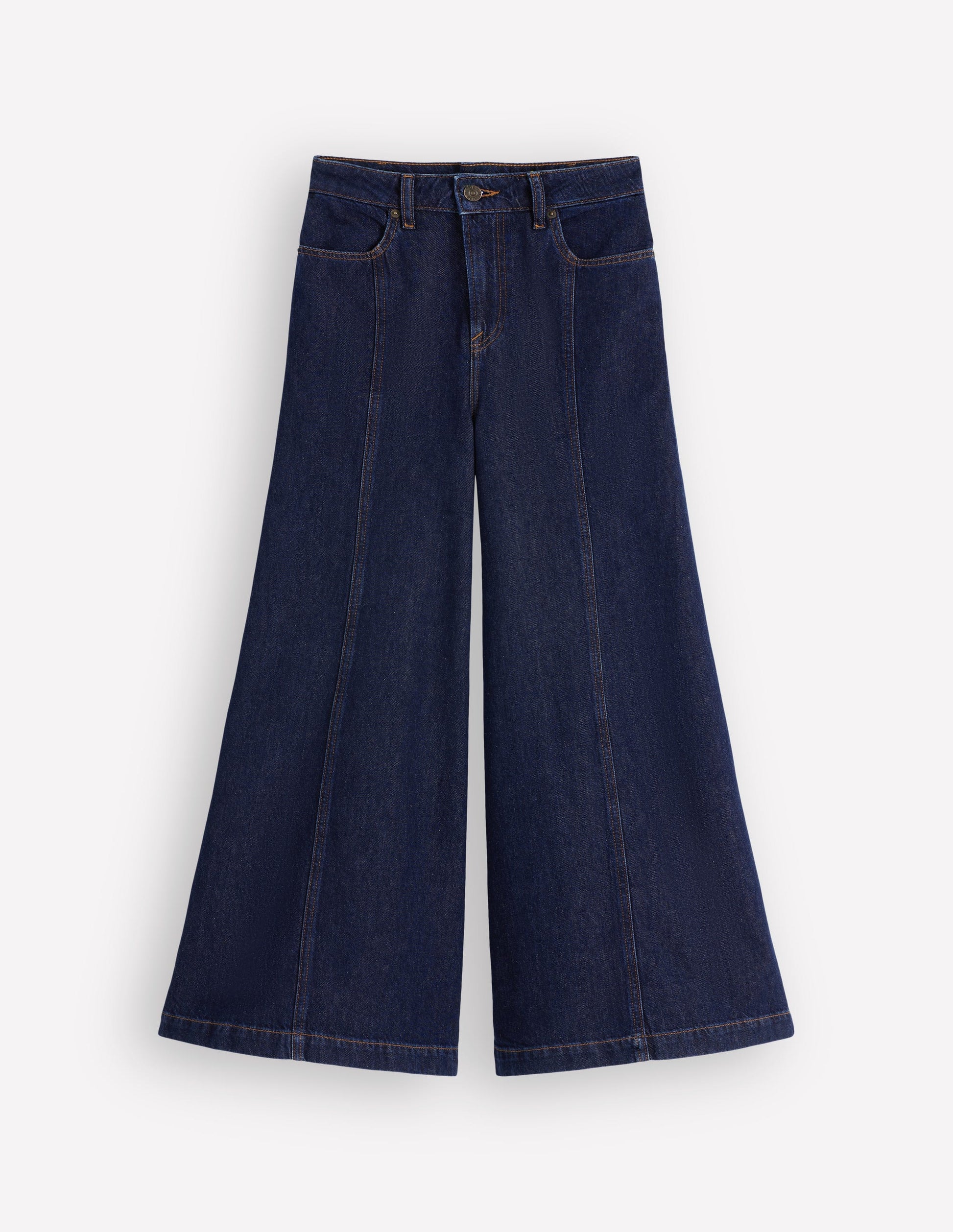Wide Leg Culotte Jeans-Indigo-6