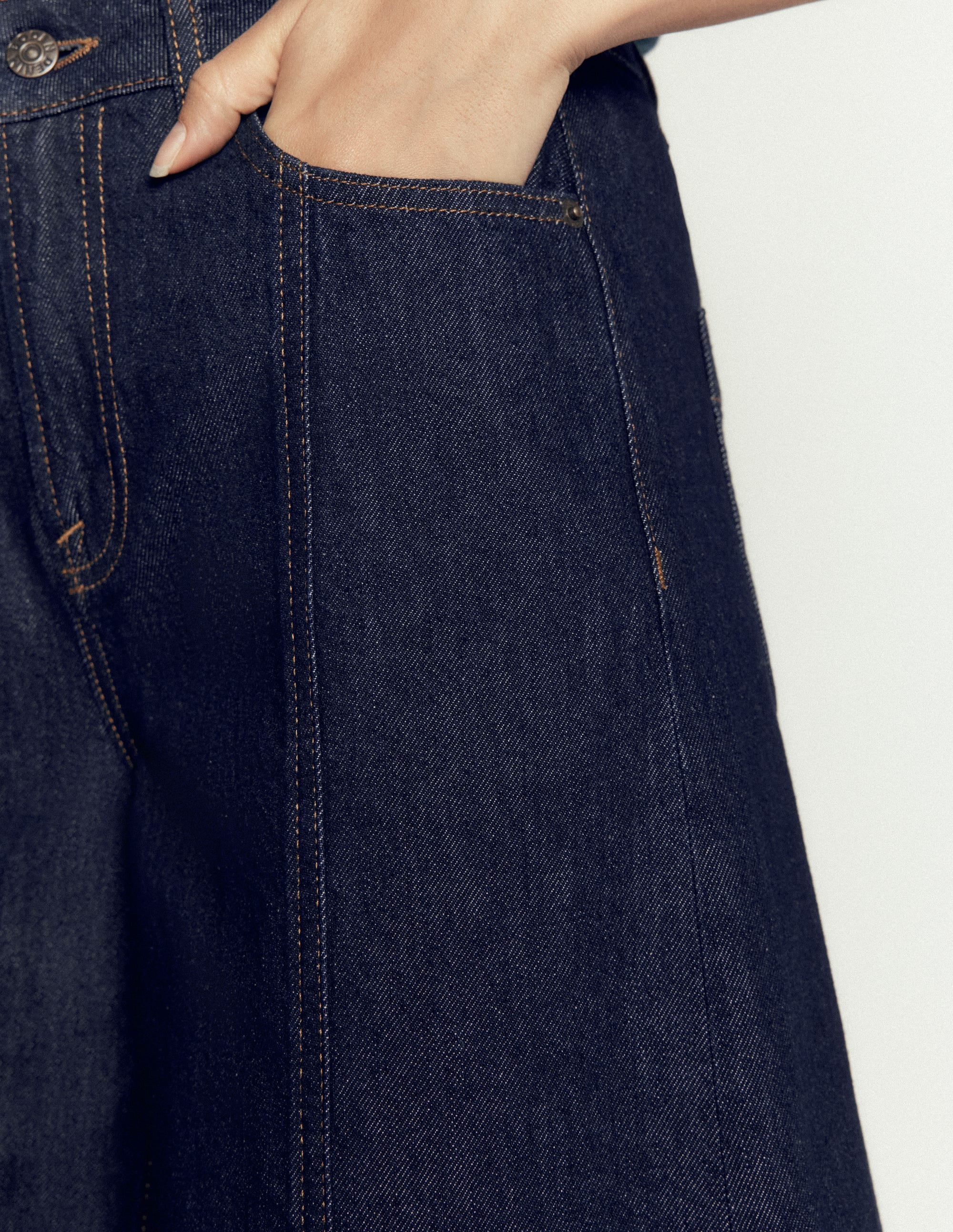 Wide Leg Culotte Jeans-Indigo - Image 2