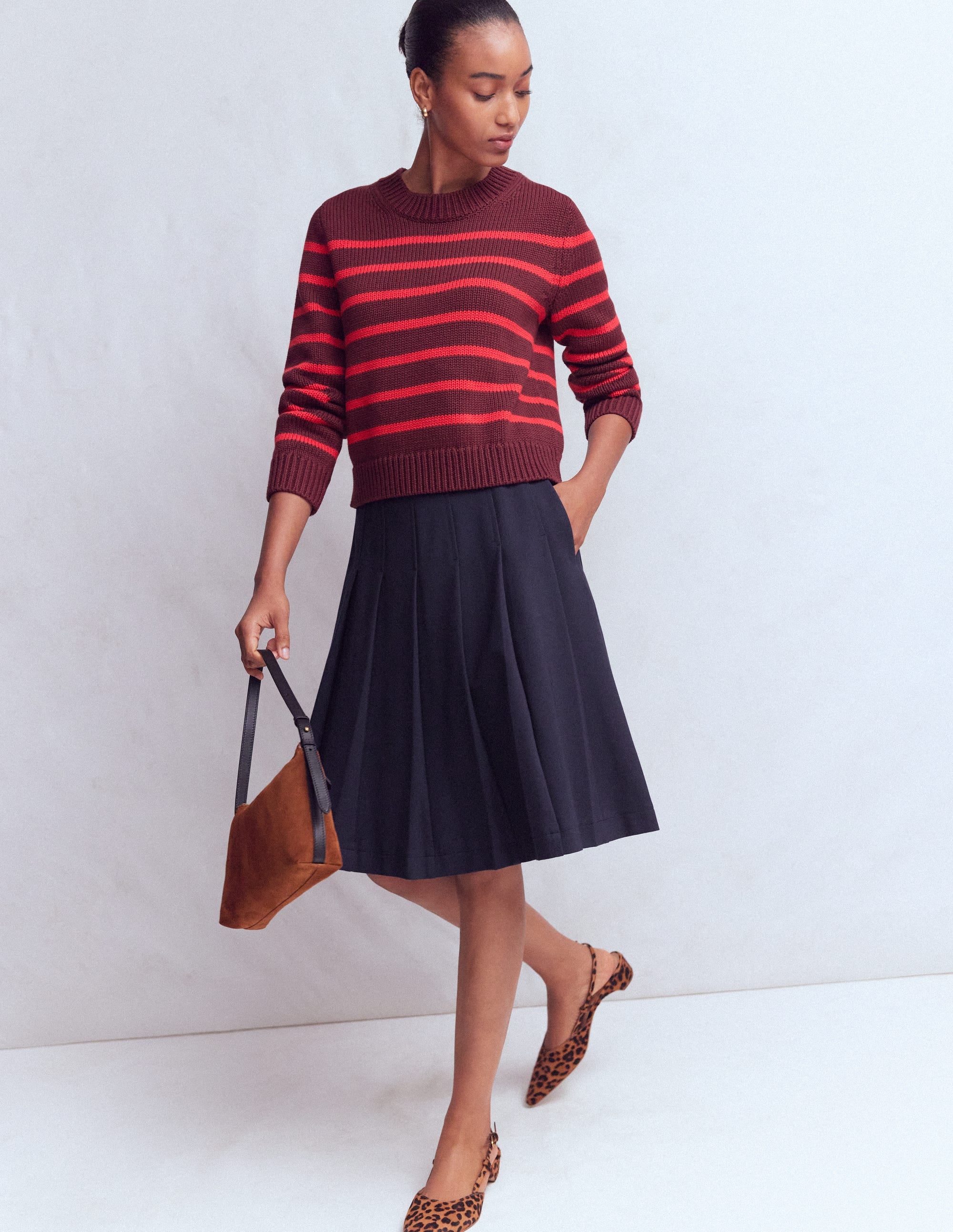 Aya Ponte Skirt-Navy - Image 1