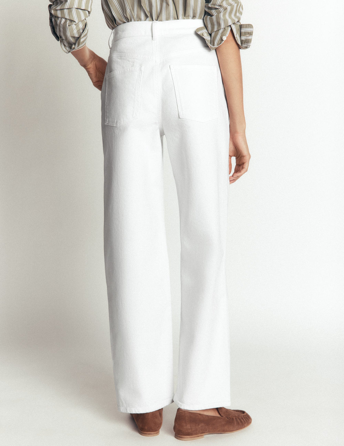 Barrel Leg Jeans-White - Image 3