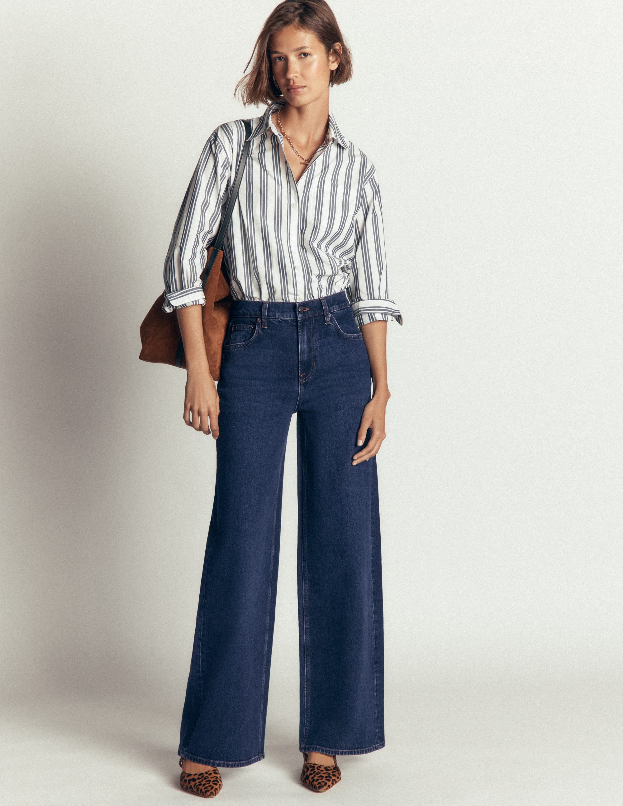 High Rise Wide Leg Jeans - Indigo Rinse | Boden USA