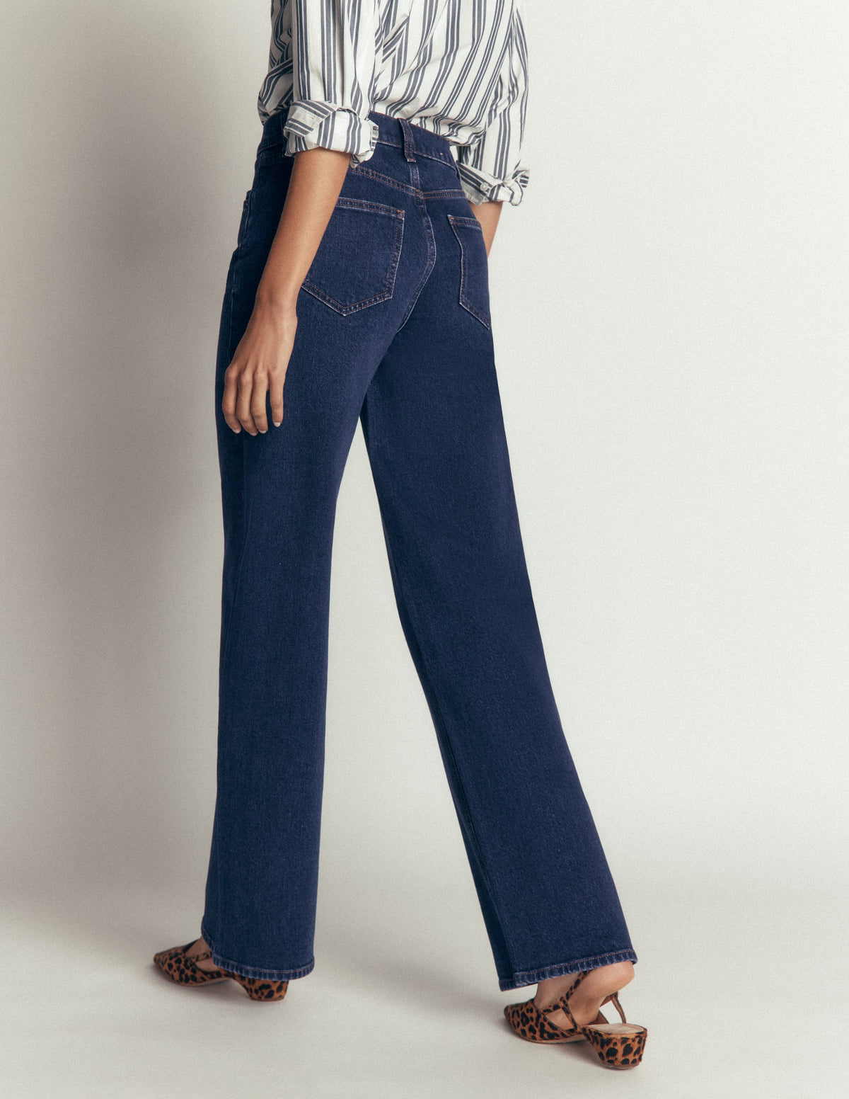 High Rise Wide Leg Jeans-Indigo Rinse-5