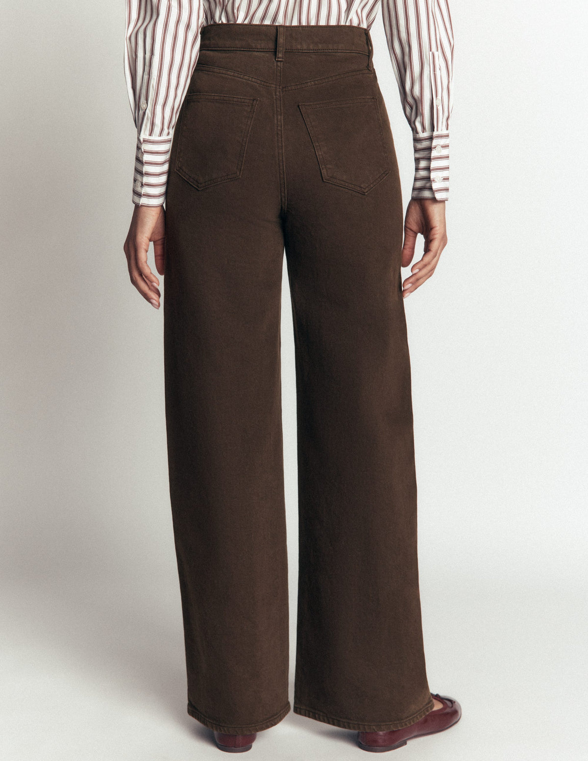 High Rise Wide Leg Jeans-Dark Chocolate-3