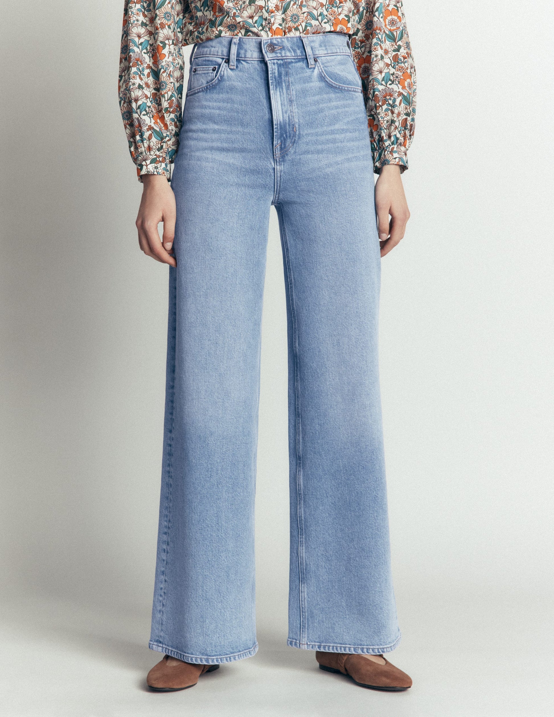 High Rise Wide Leg Jeans-Light Vintage-4