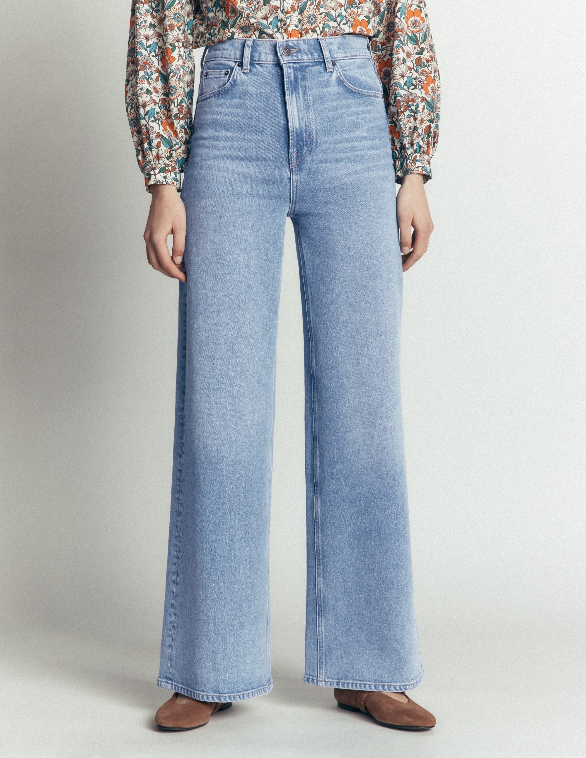 High Rise Wide Leg Jeans-Light Vintage - Image 4