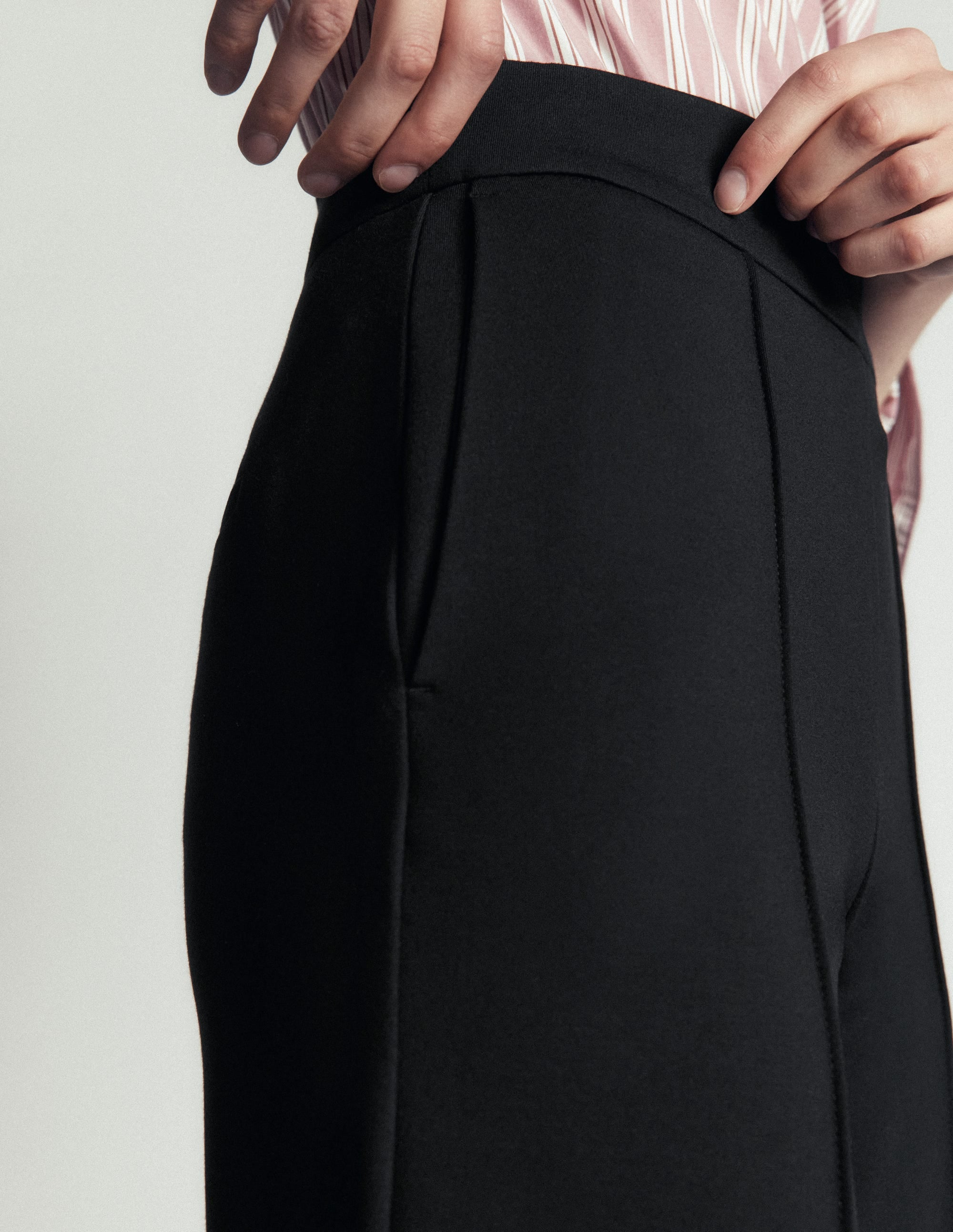 Straight Leg Ponte Pants-Black - Image 2