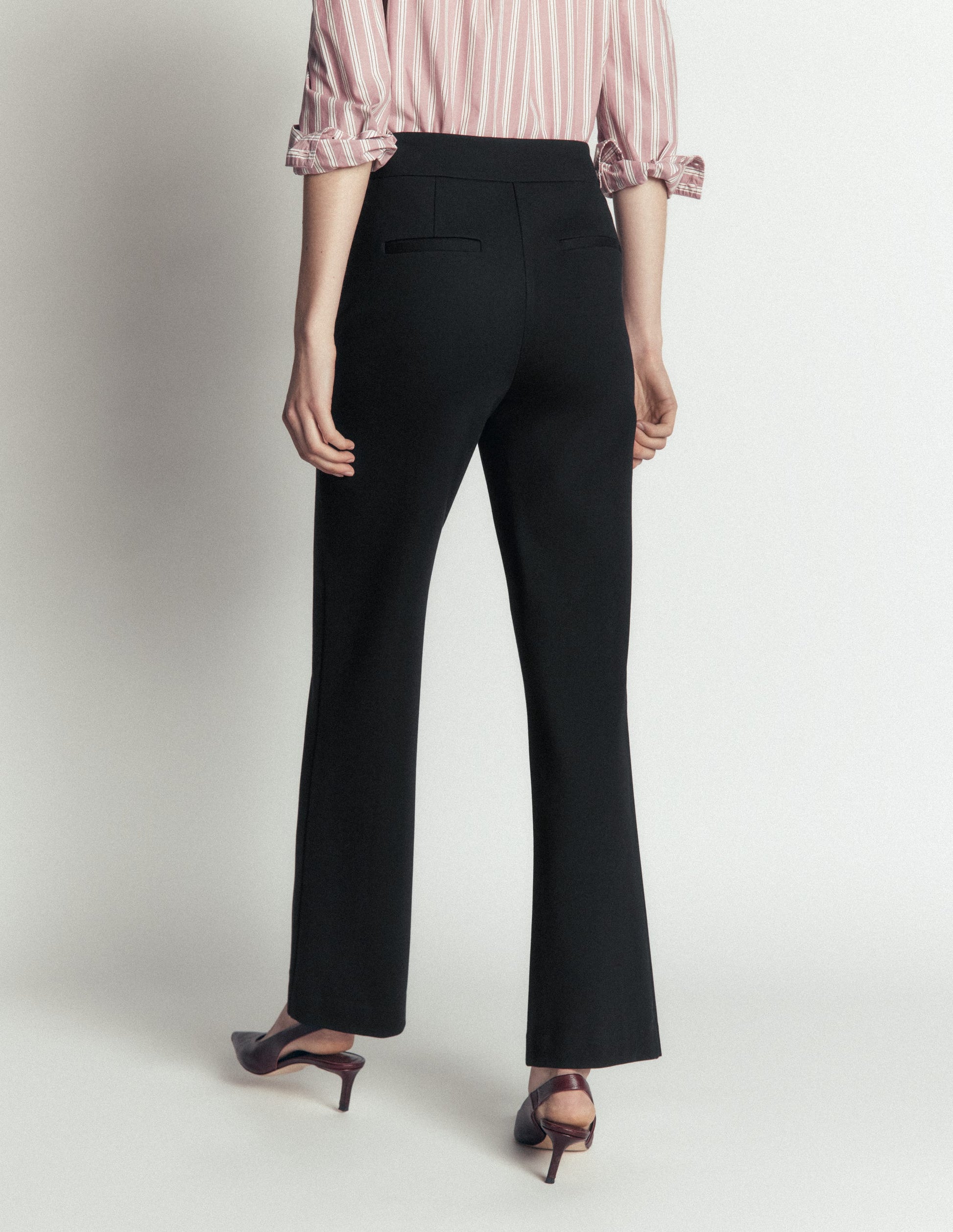 Straight Leg Ponte Pants-Black-3