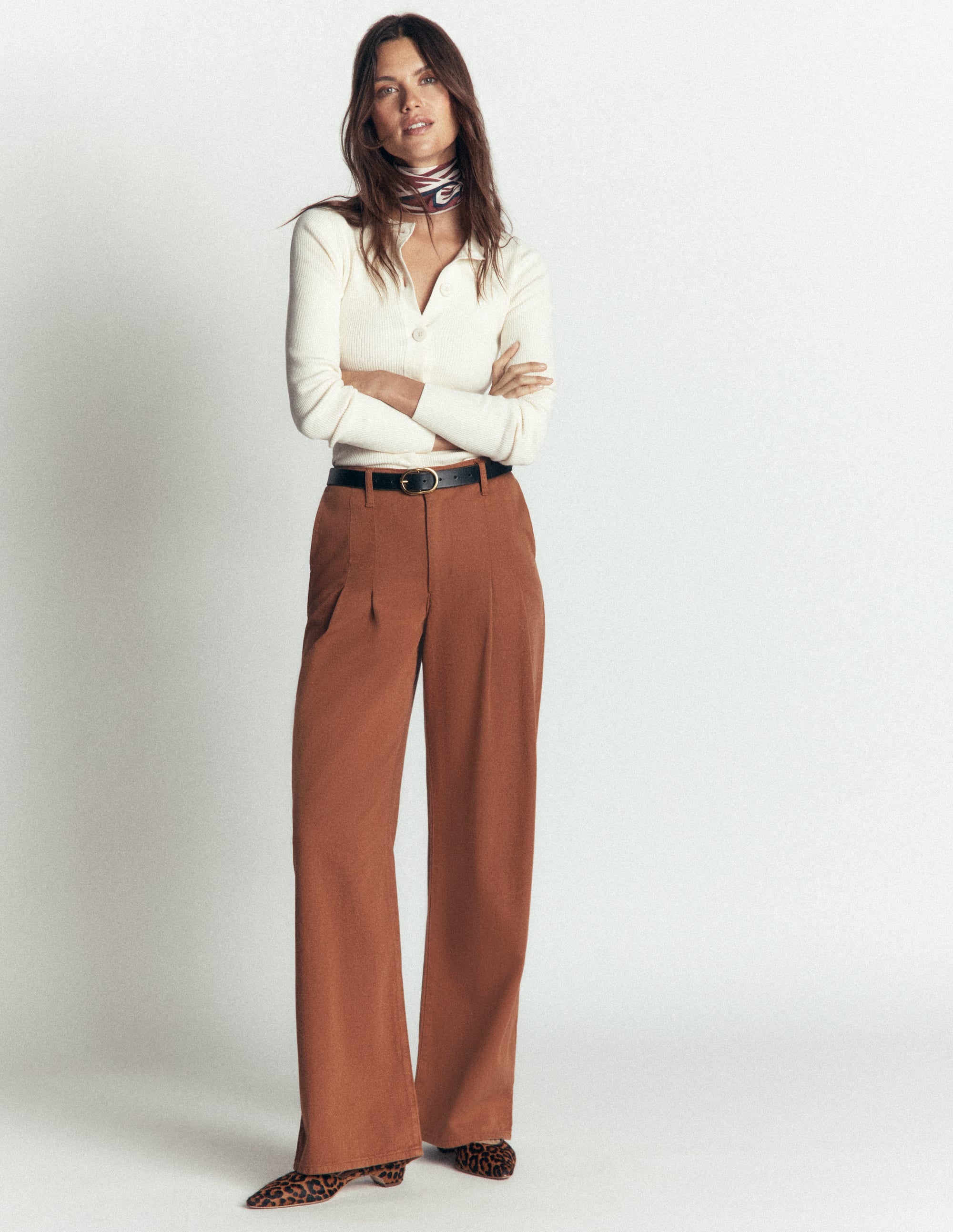 Mayfair Pleat Detail Pants-Burnt Orange - Image 1