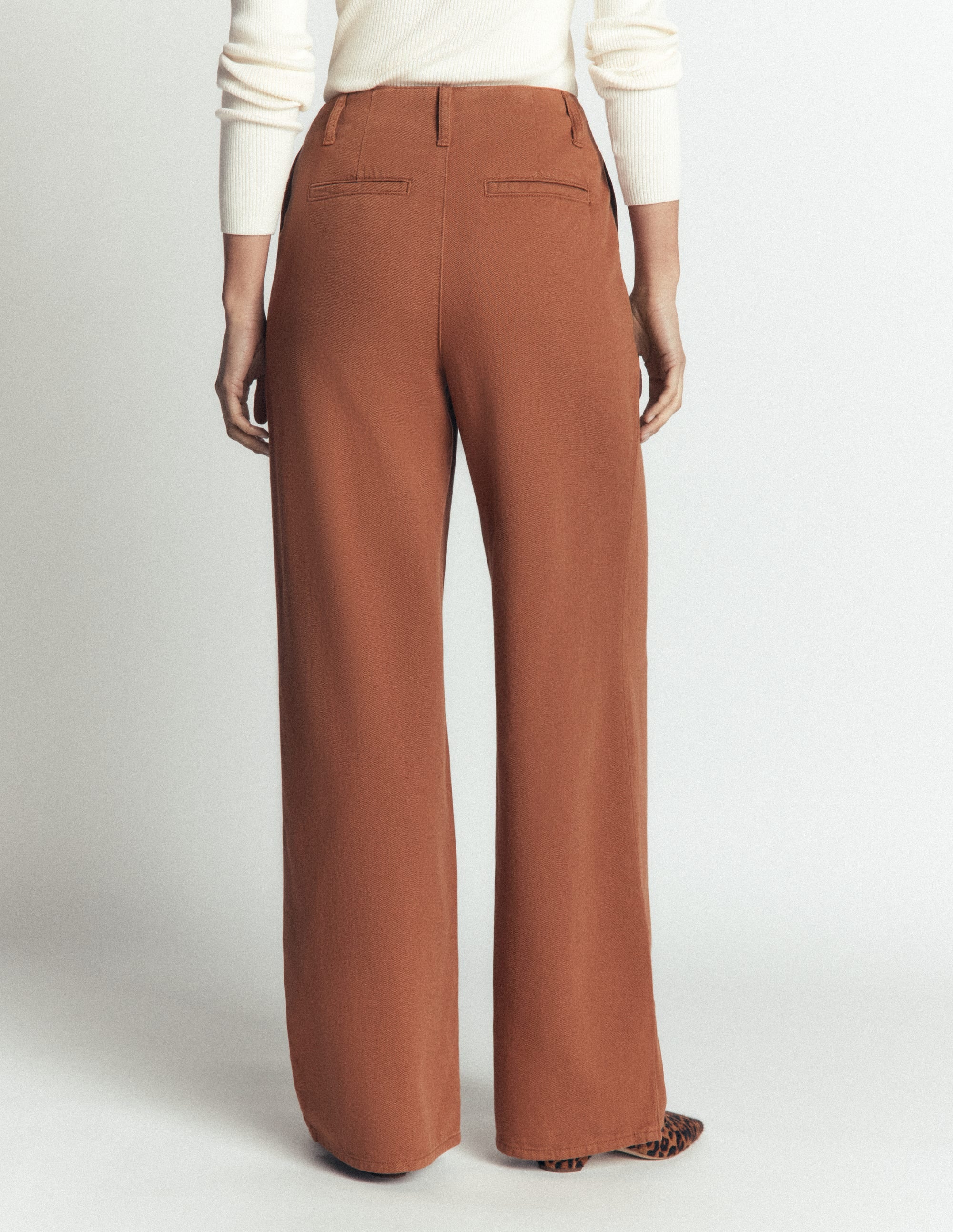 Mayfair Pleat Detail Pants-Burnt Orange - Image 3
