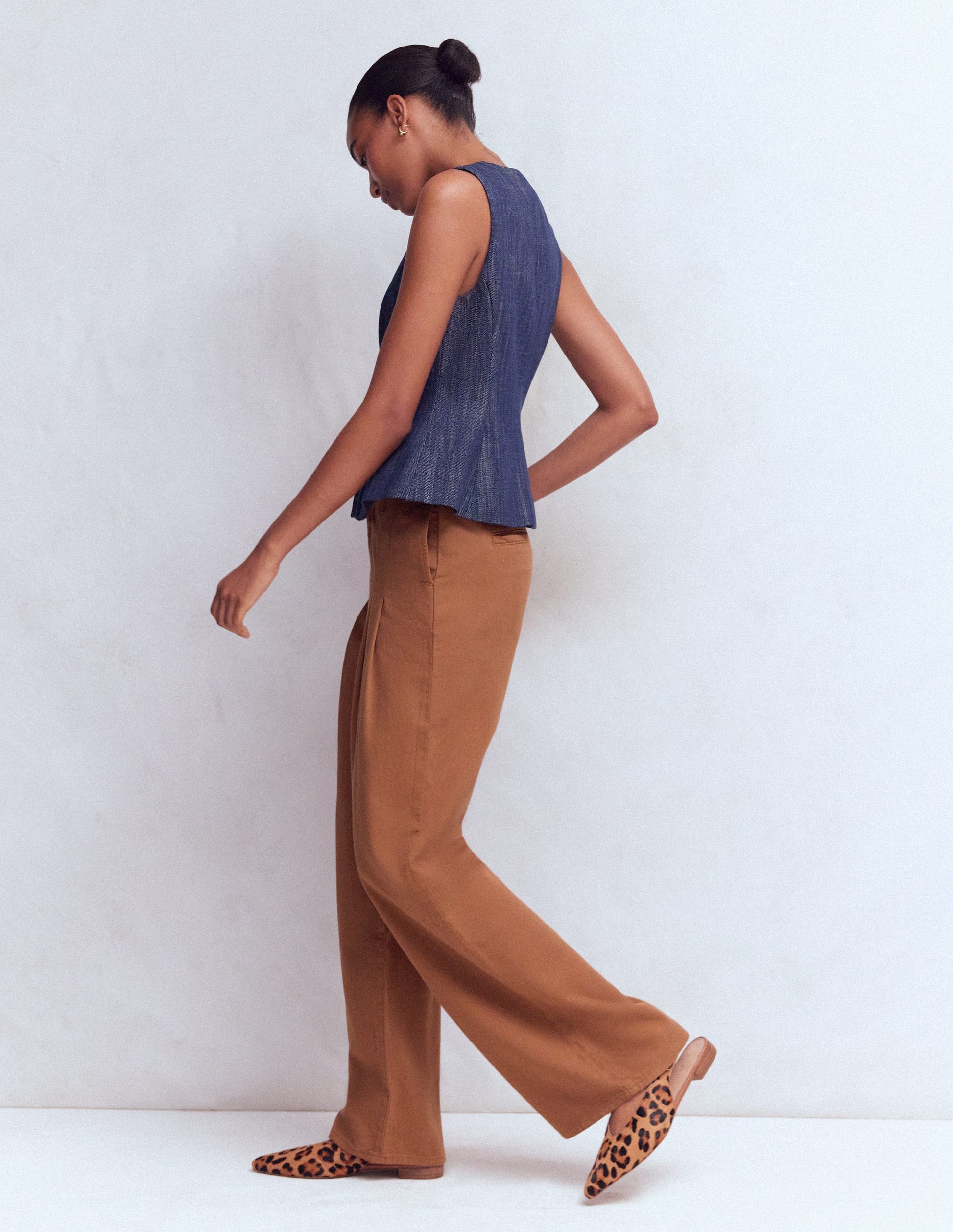Mayfair Pleat Detail Pants-Burnt Orange-6