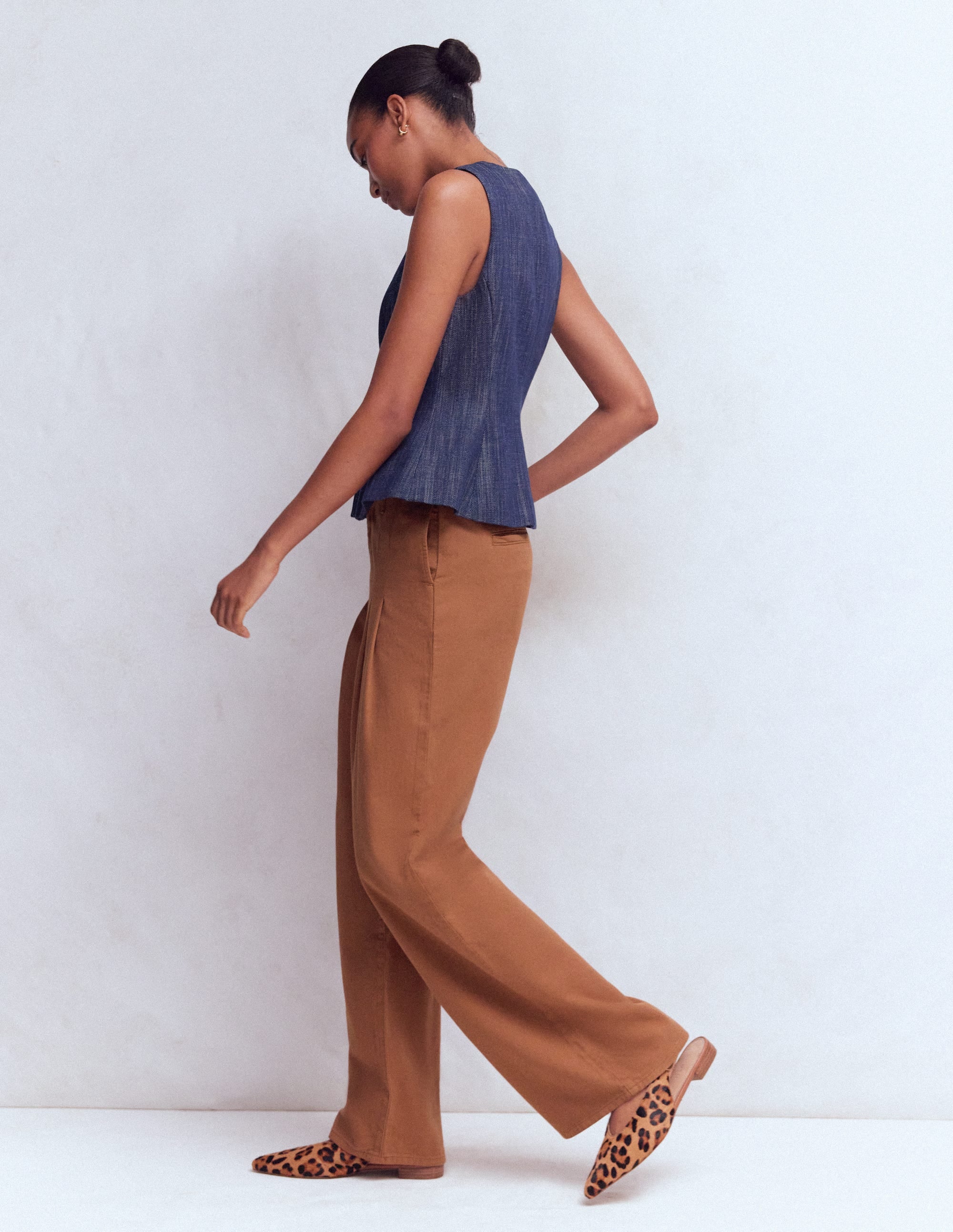 Mayfair Pleat Detail Pants-Burnt Orange - Image 6