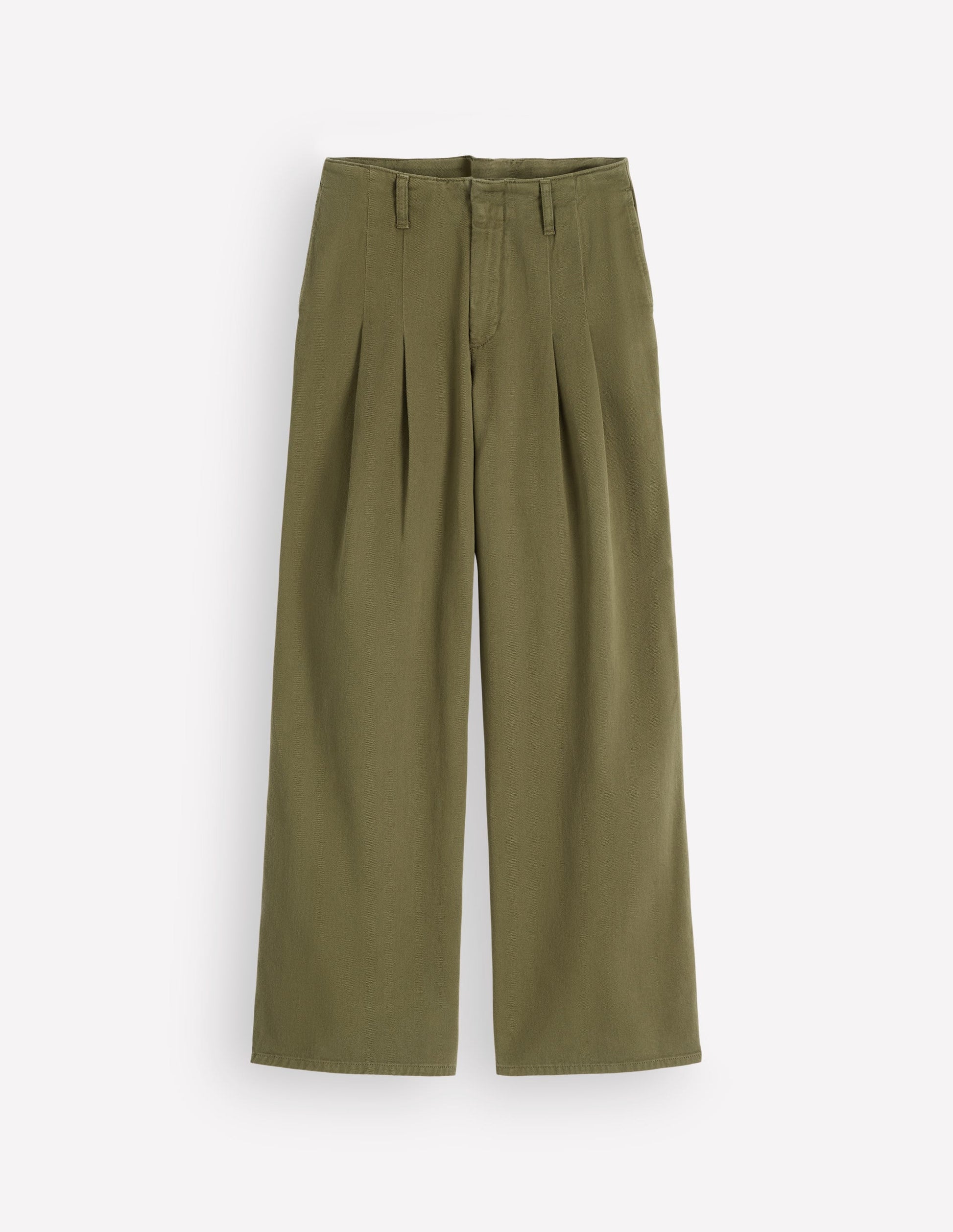 Mayfair Pleat Detail Pants-Woodland Green-6