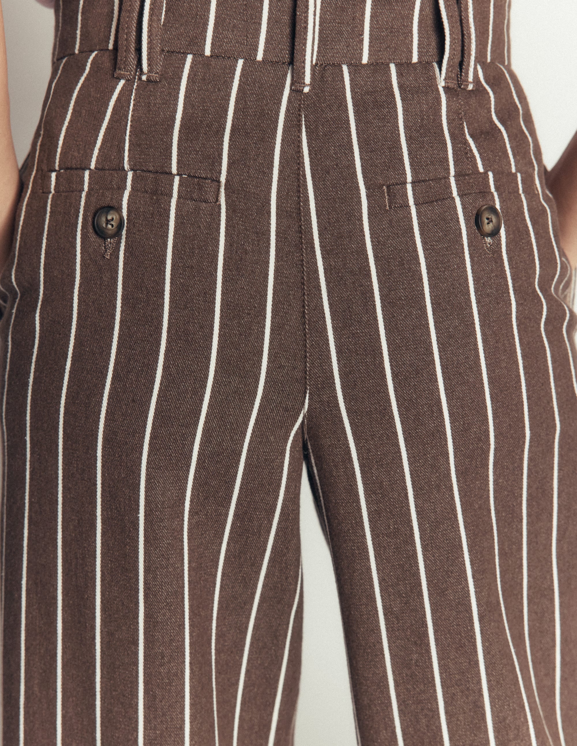 Belgravia Twill Pants-Brown Stripe - Image 2