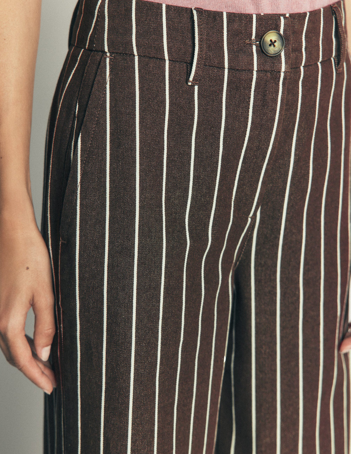 Belgravia Twill Pants-Brown Stripe-2