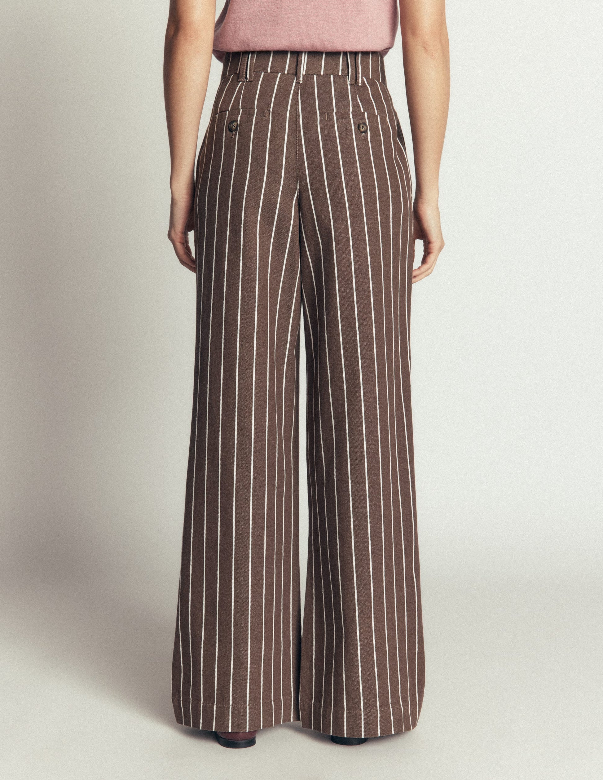 Belgravia Twill Pants-Brown Stripe-3