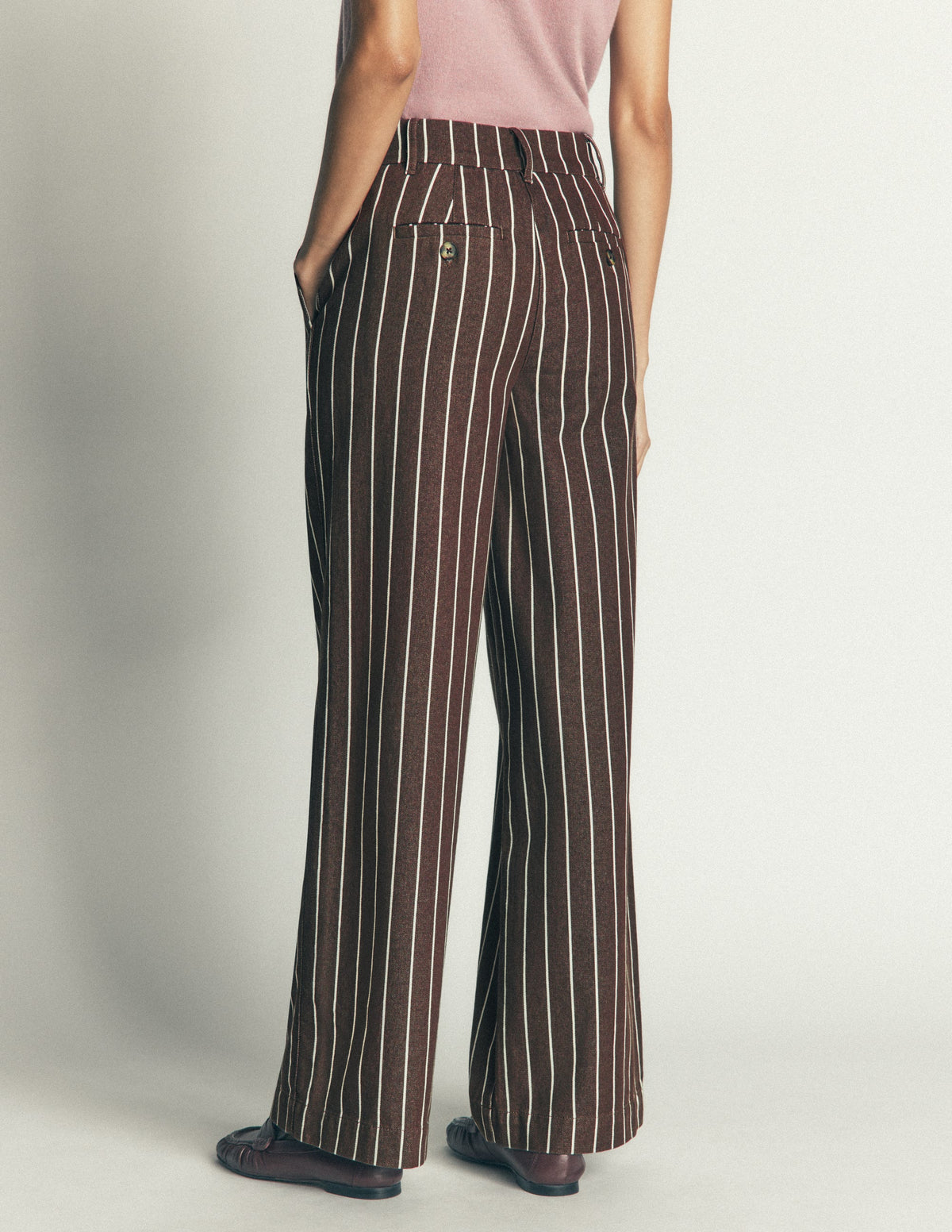 Belgravia Twill Pants-Brown Stripe-3