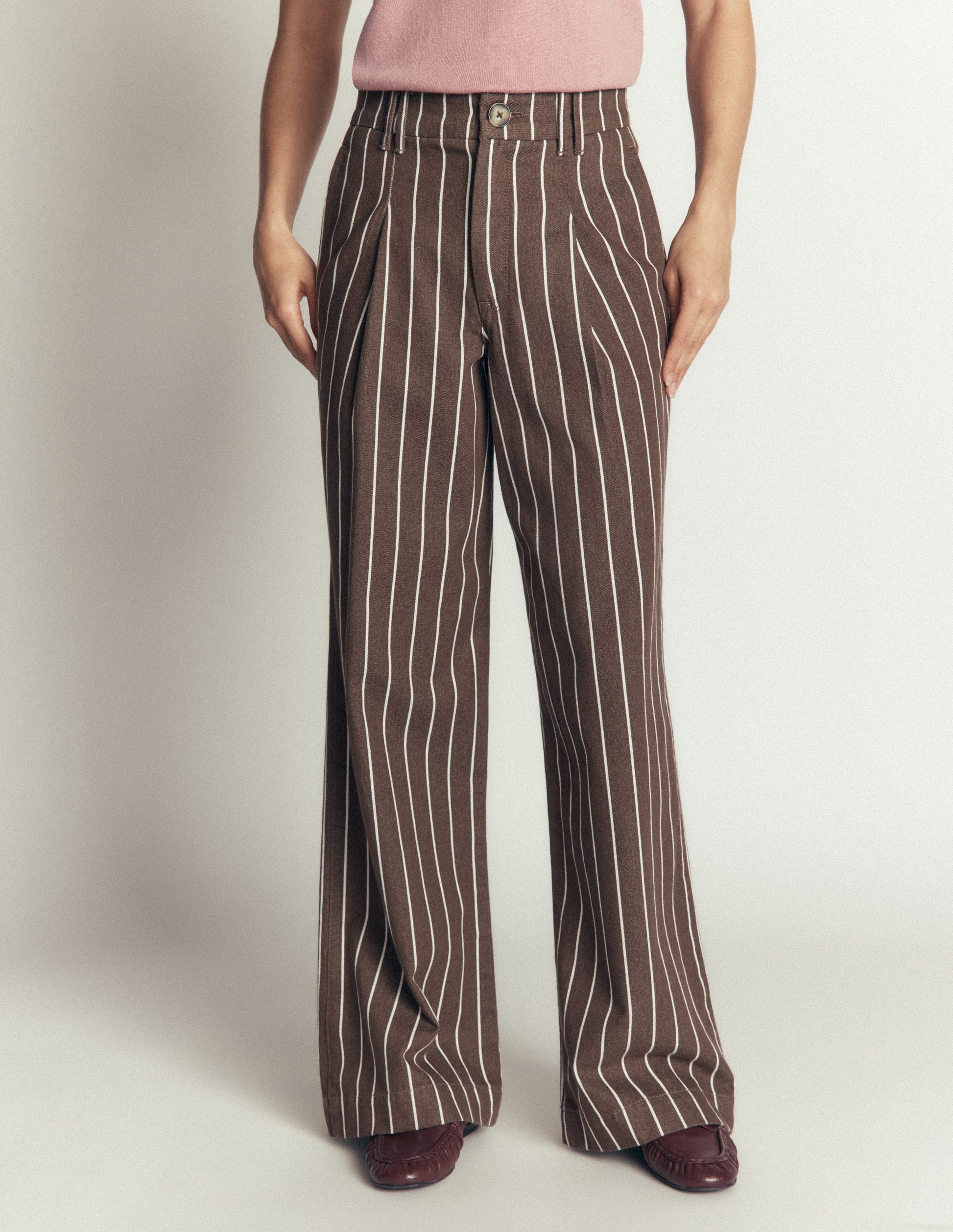Belgravia Twill Pants-Brown Stripe-4
