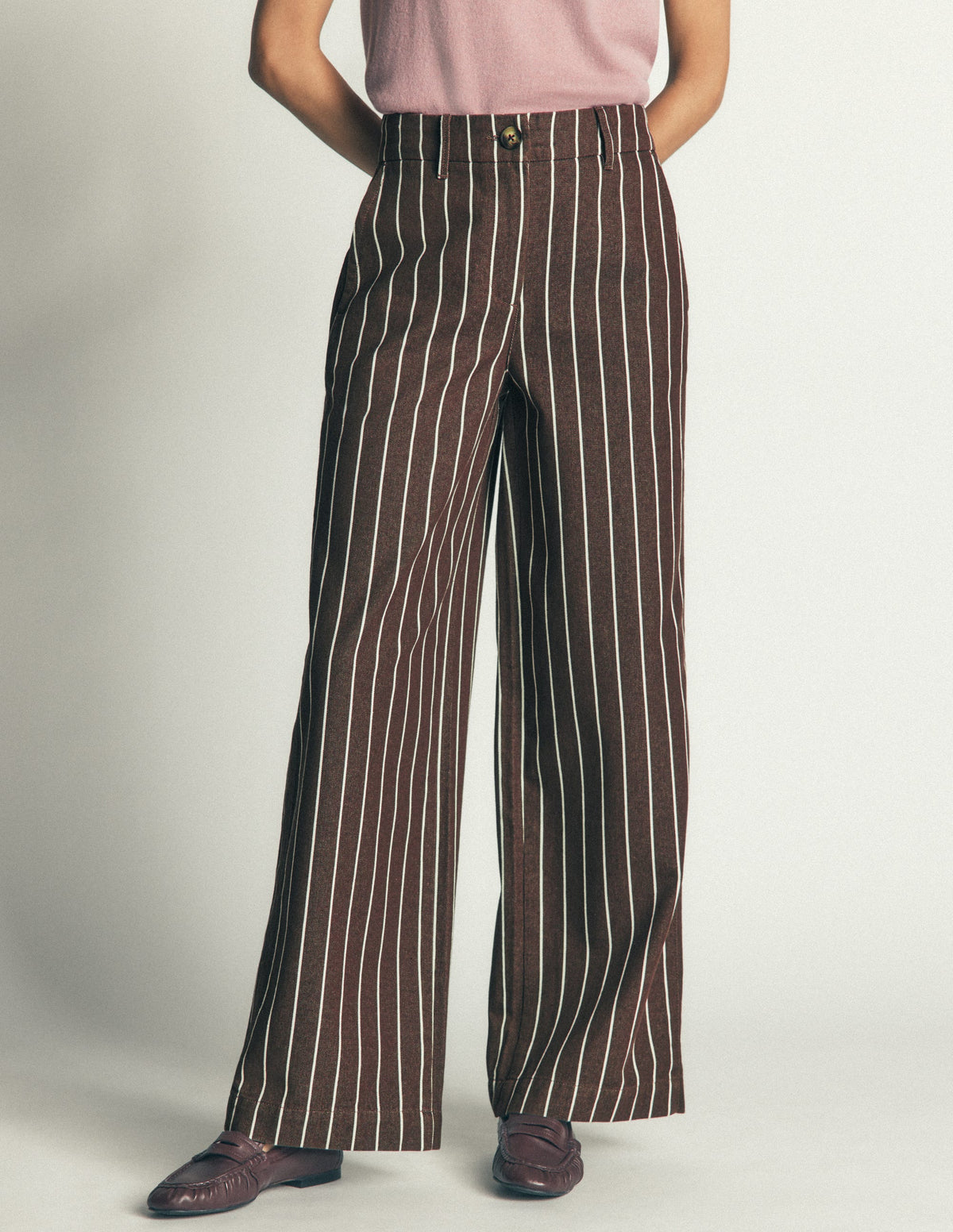 Belgravia Twill Pants-Brown Stripe - Image 4